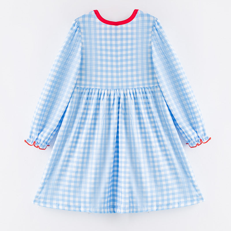 (In Stock)Girls Christmas Embroidery Smocked Dress