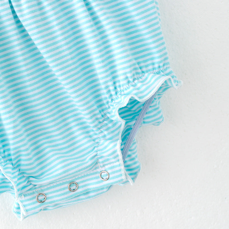 (In Stock)Toddler Girls Spring and Summer Baseball Applique Romper