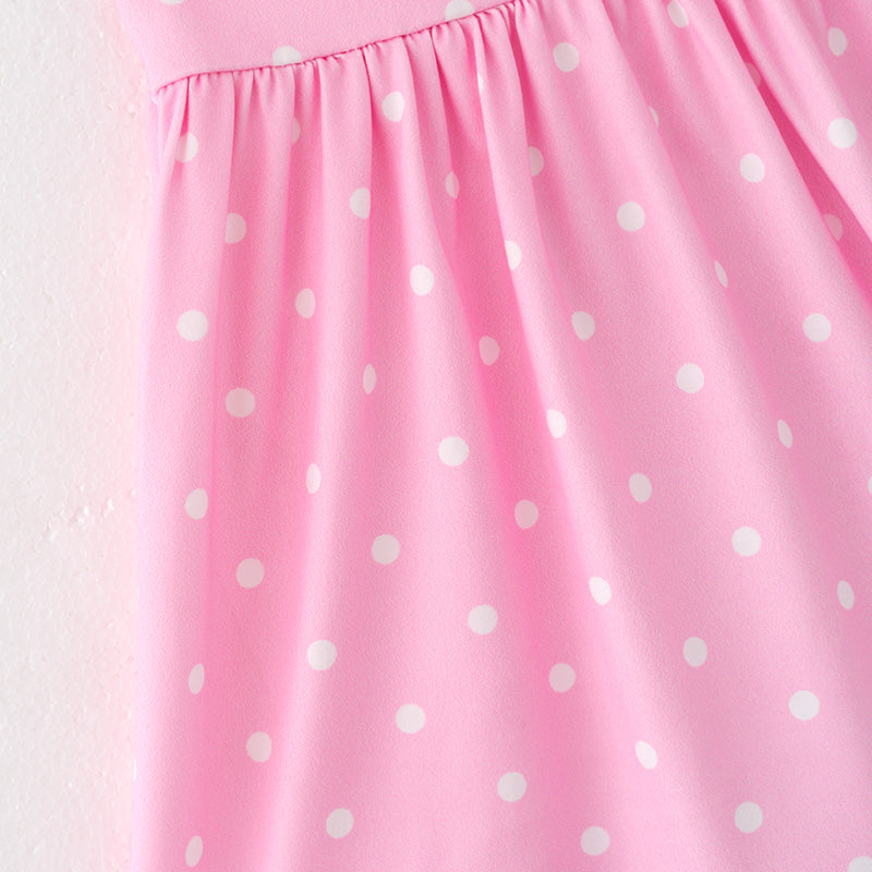 (In Stock)Girls Spring and Summer Cow Applique Dress