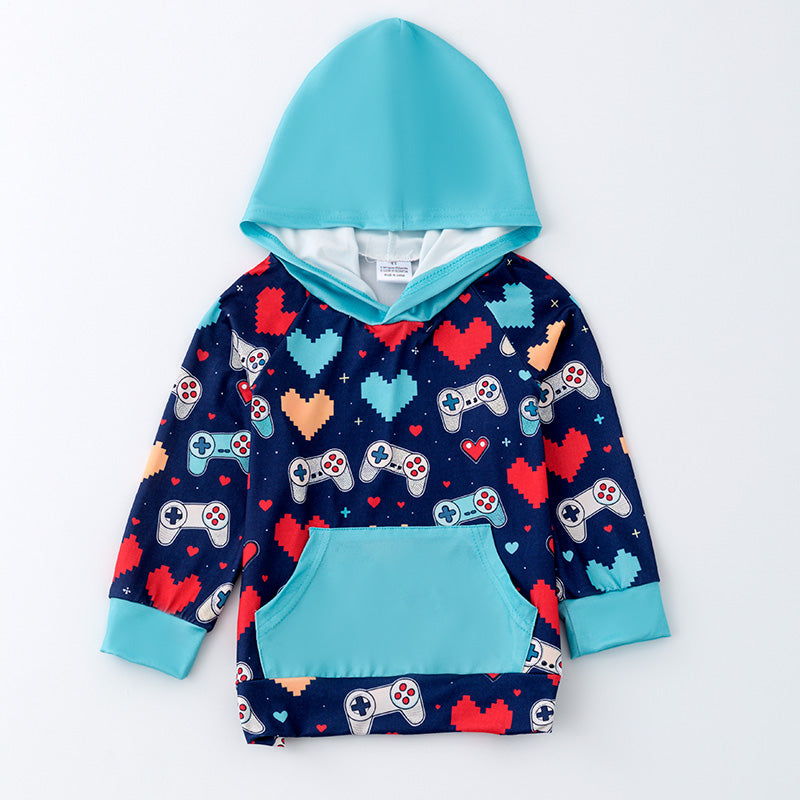 (Pre Order)Boys Valentine's Day Print Hoodie