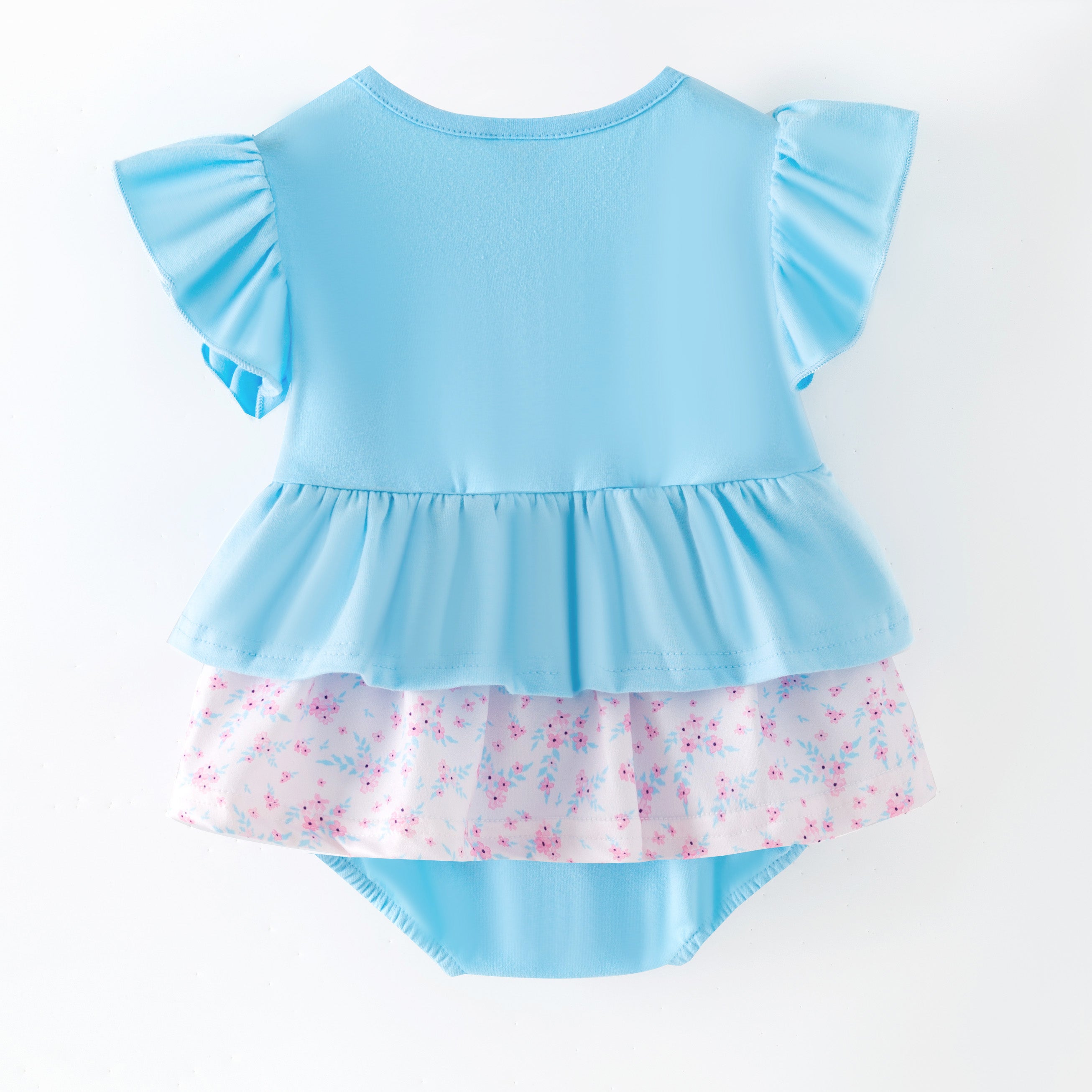 (In Stock)Toddler Girls Spring&Summer Baseball Applique Ruffle Romper