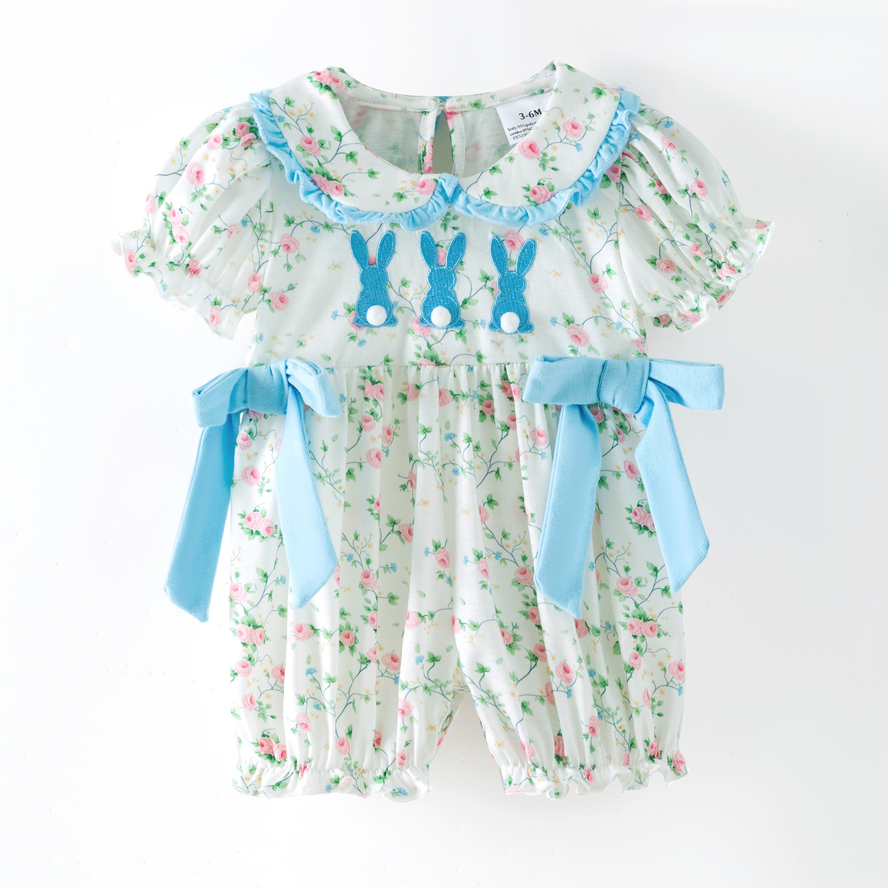 (In Stock)Siblings Easter Bunny Applique Dress,Top&Romper