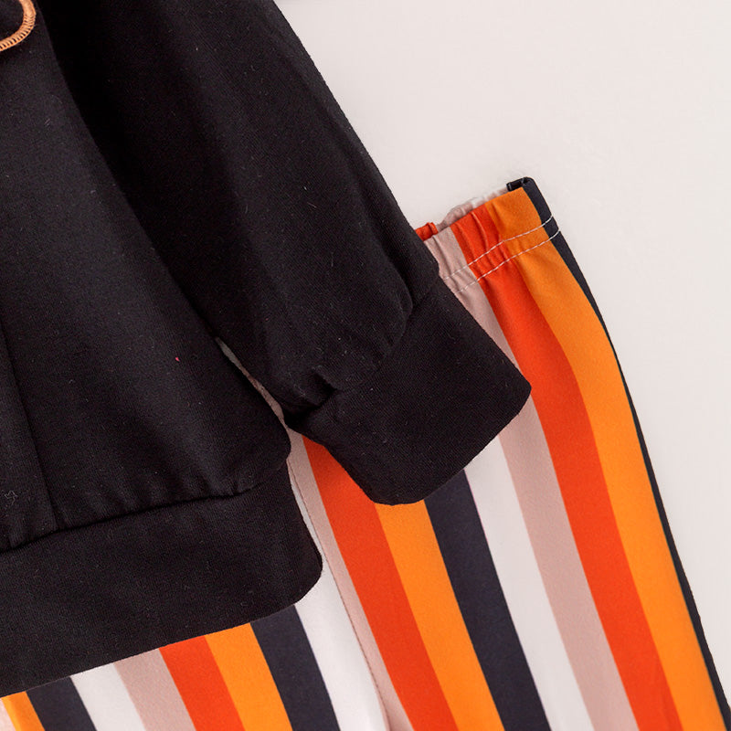 (In Stock G11-5-2)Girls Halloween Print Outfit Set