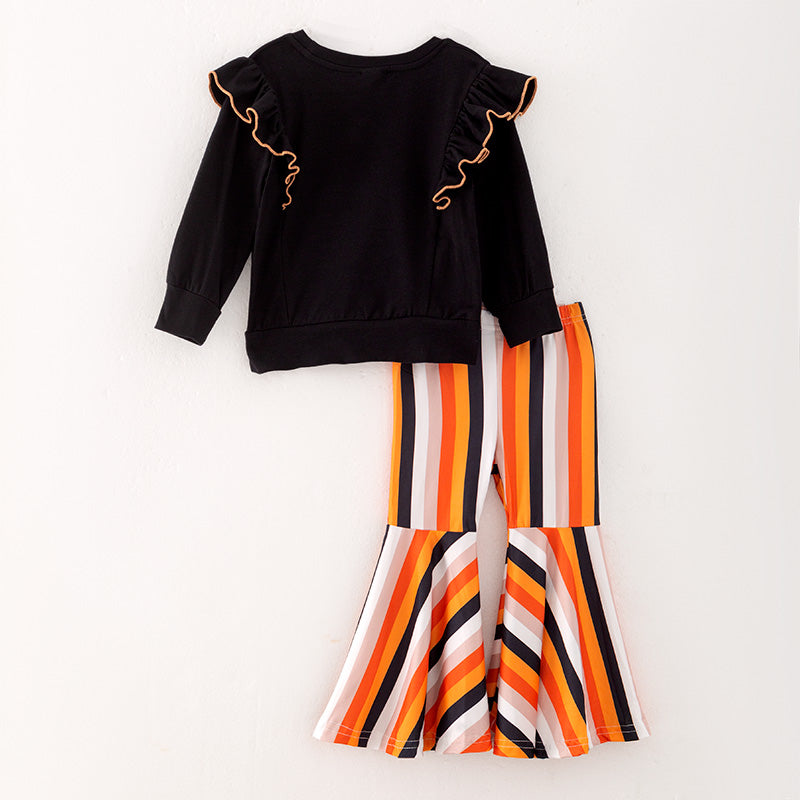 (In Stock G11-5-2)Girls Halloween Print Outfit Set