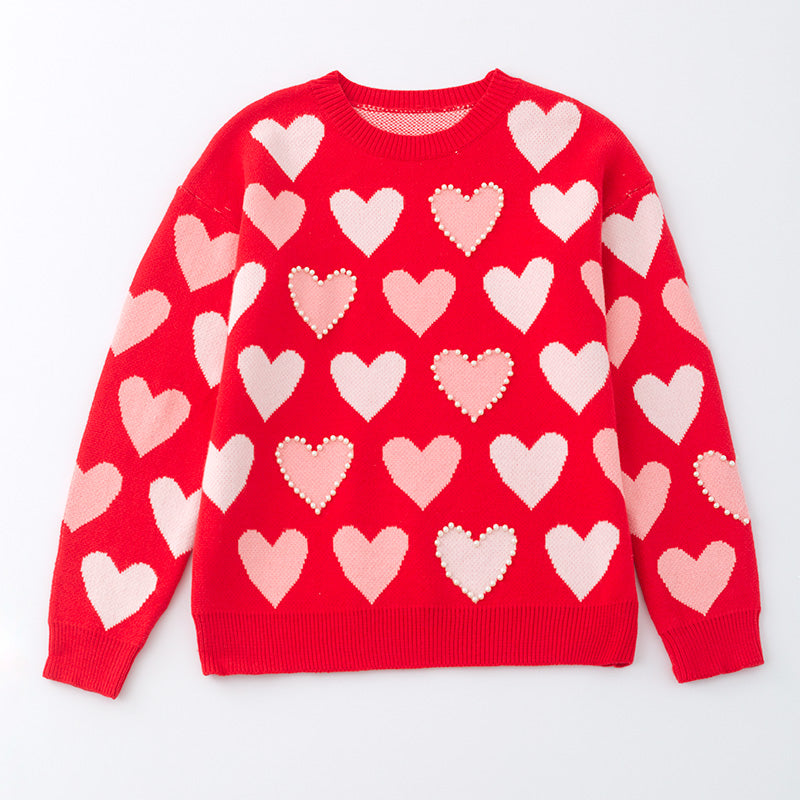 (Pre Order)Adults Valentine's Day Love Knit Crew Neck Sweater