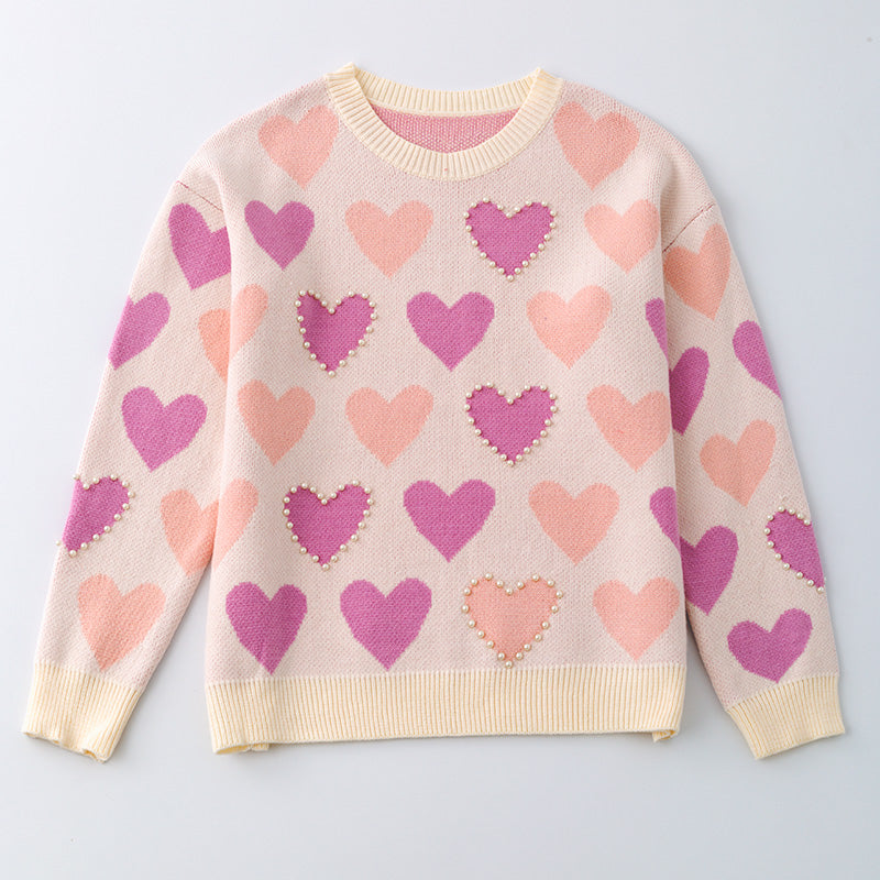 (Pre Order)Adults Valentine's Day Love Knit Crew Neck Sweater