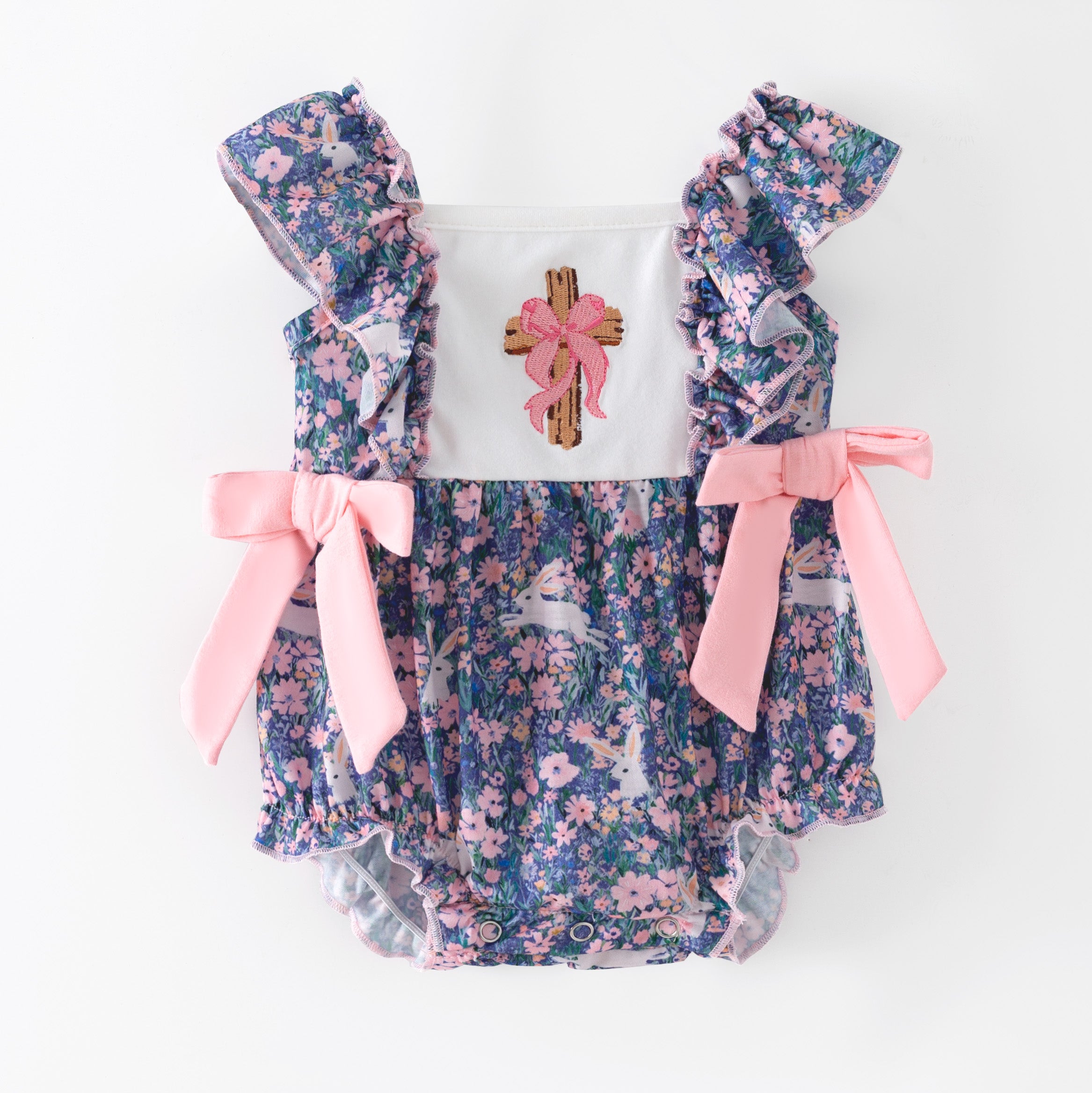 (In Stock)Girls Easter Cross Embroidery Dress,Set&Romper