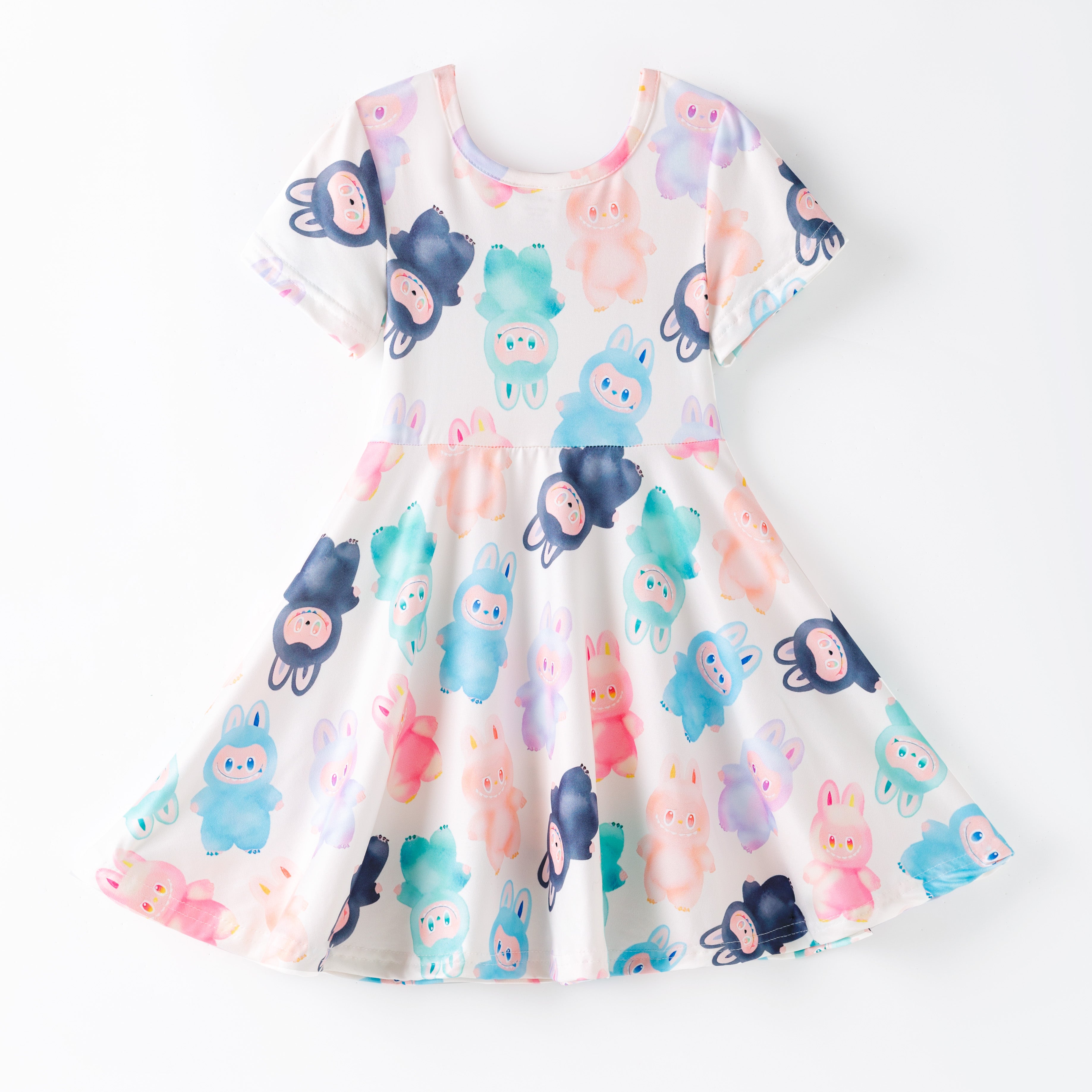 (Prepack Zone)Girls Summer Cartoon Print Dress