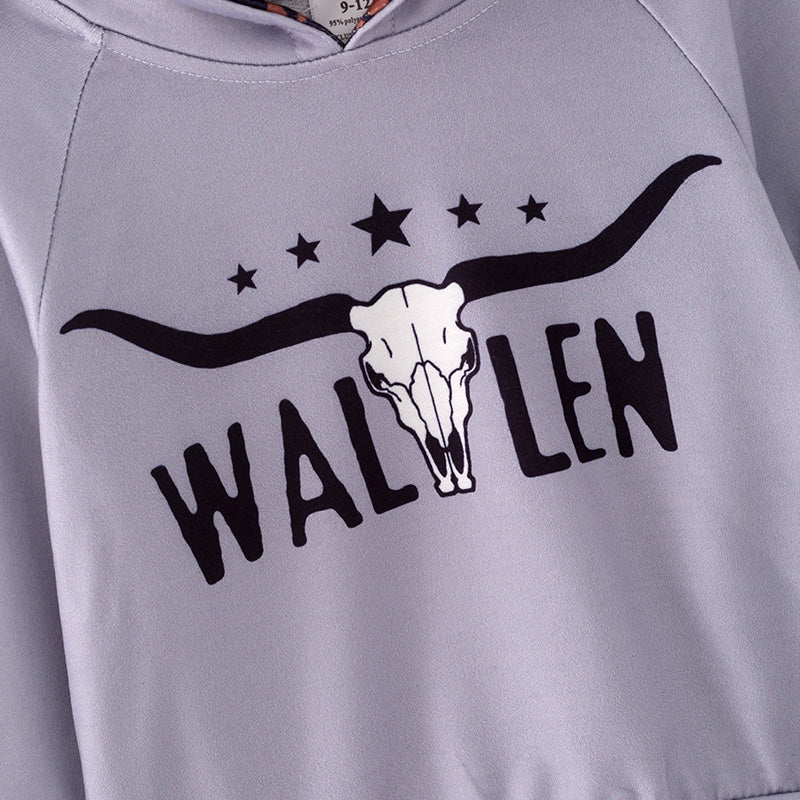 (In Stock L21-3-2)Boys Grey Hooded Top Set