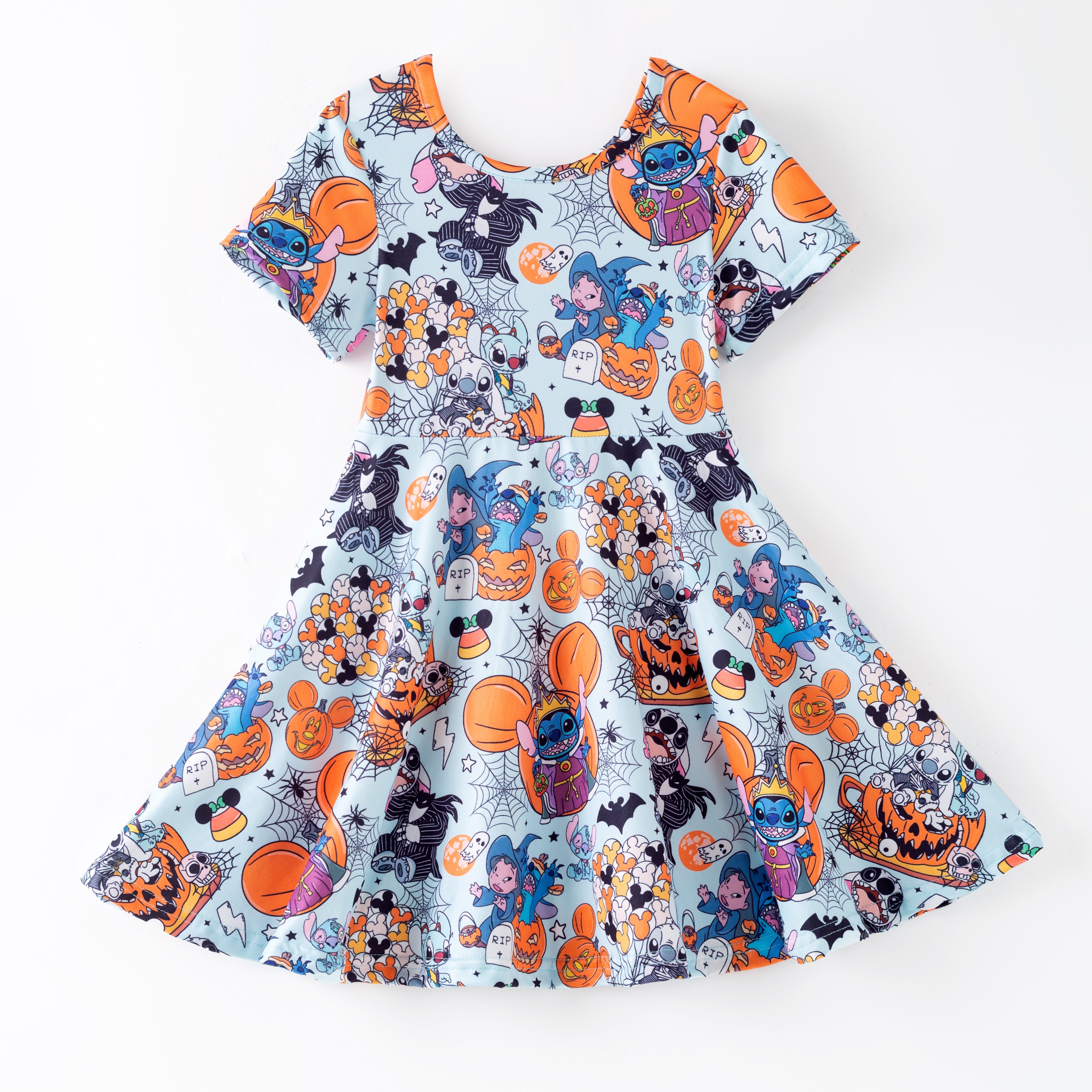 (Pre Order)Girls Christmas Cartoon Print Dress