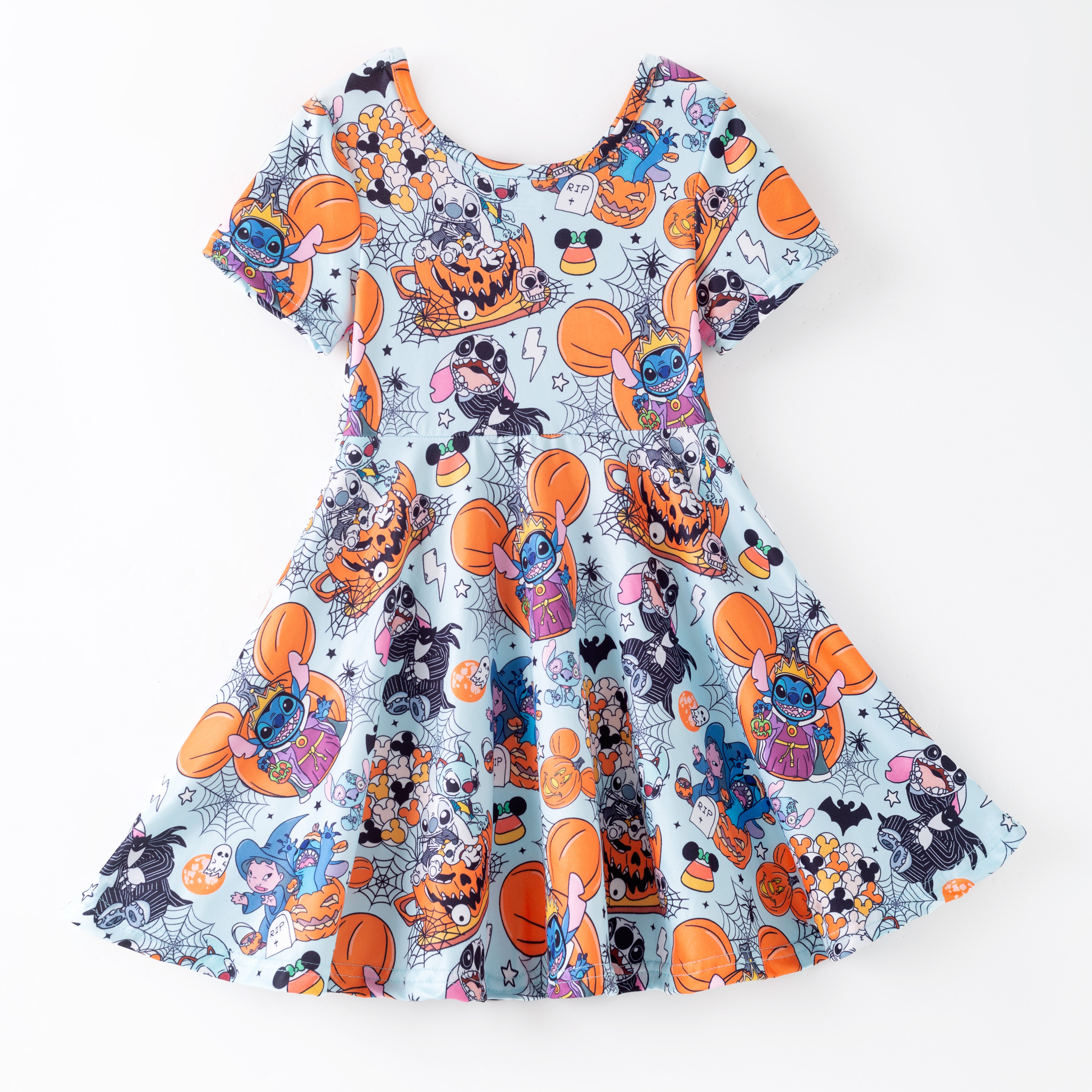 (Pre Order)Girls Christmas Cartoon Print Dress