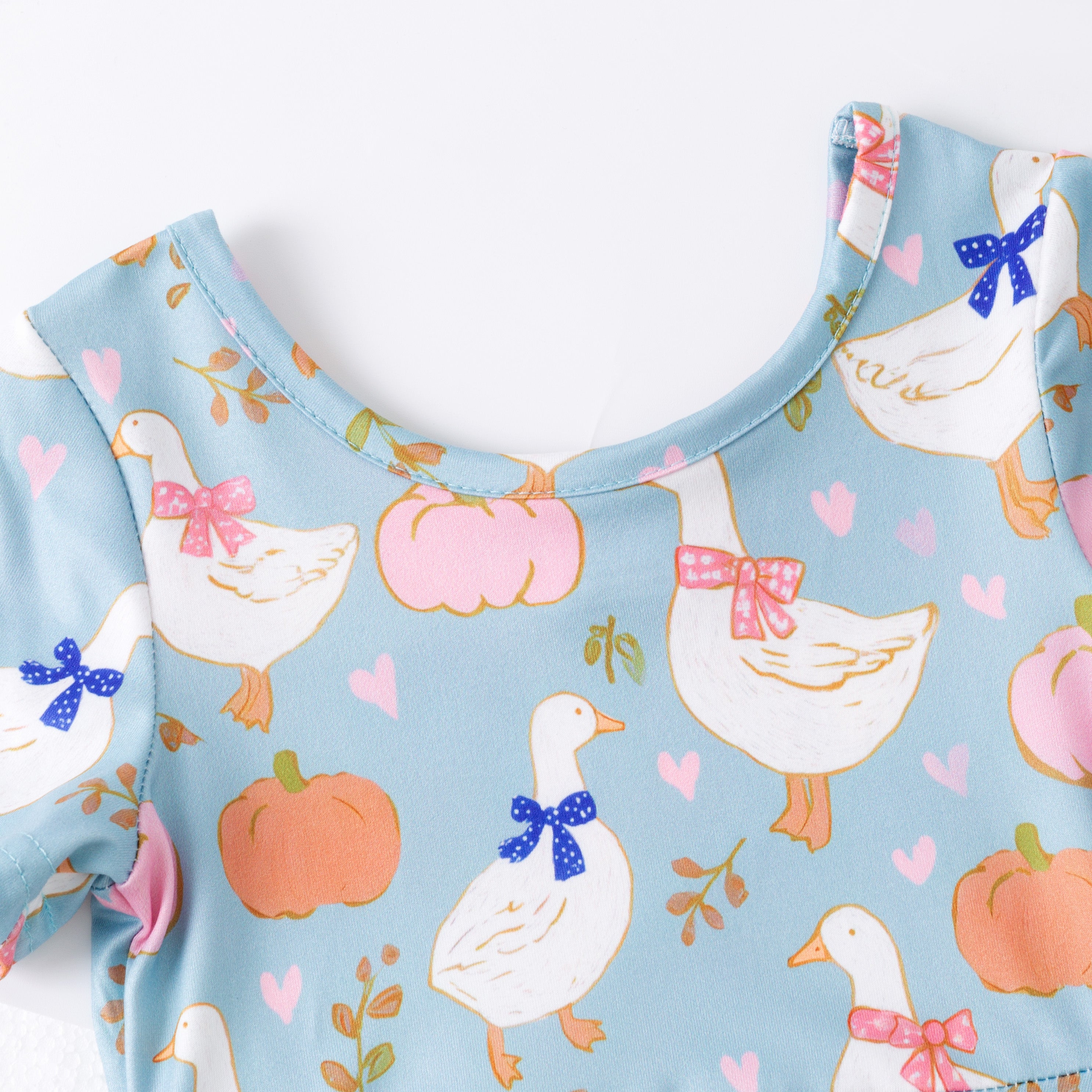 (Pre Order)Girls Halloween&Thanksgiving Pumpkin Print Dress,Set