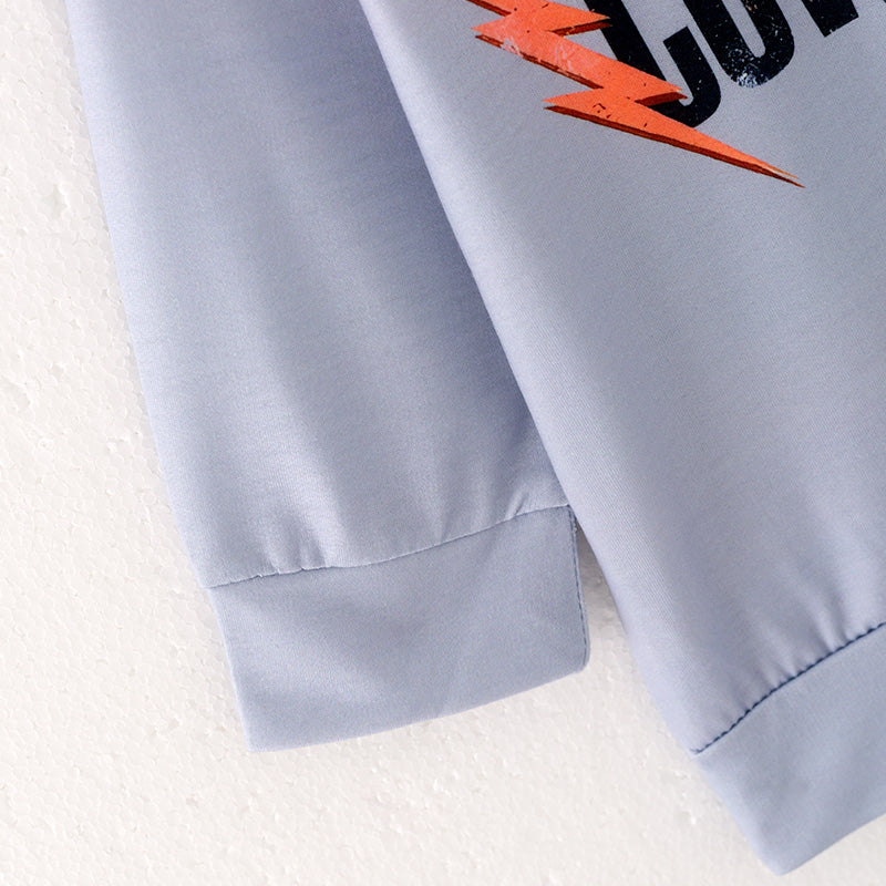 (In Stock L19-1-1)Boys Grey COWBOY Print Hoodie