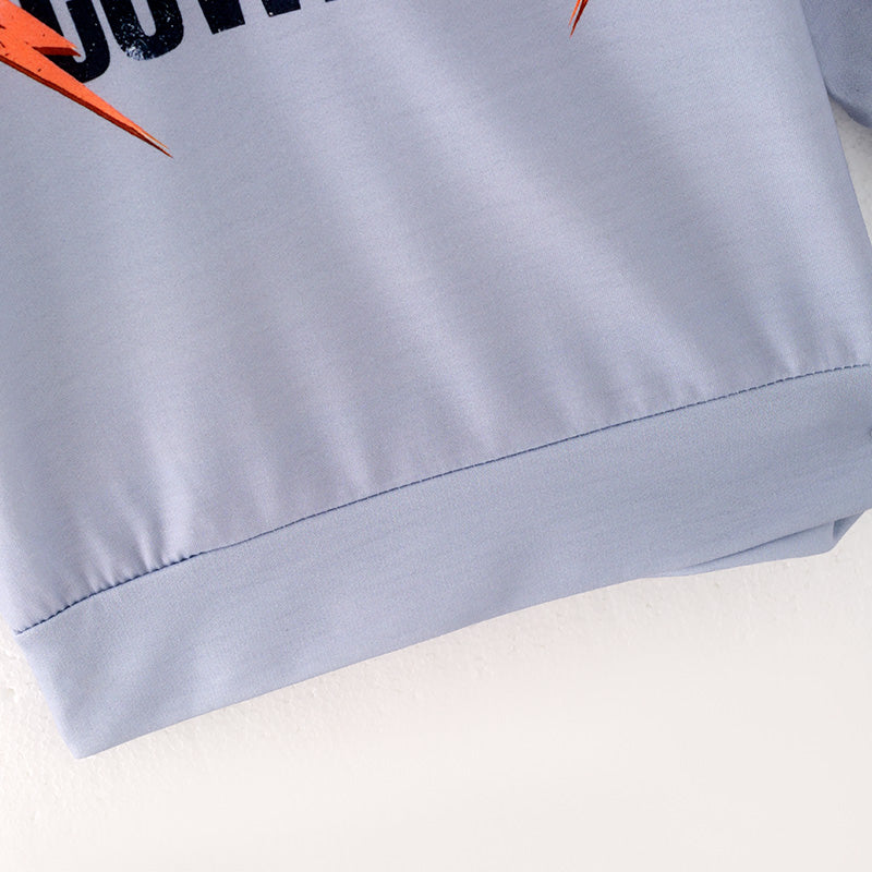 (In Stock L19-1-1)Boys Grey COWBOY Print Hoodie