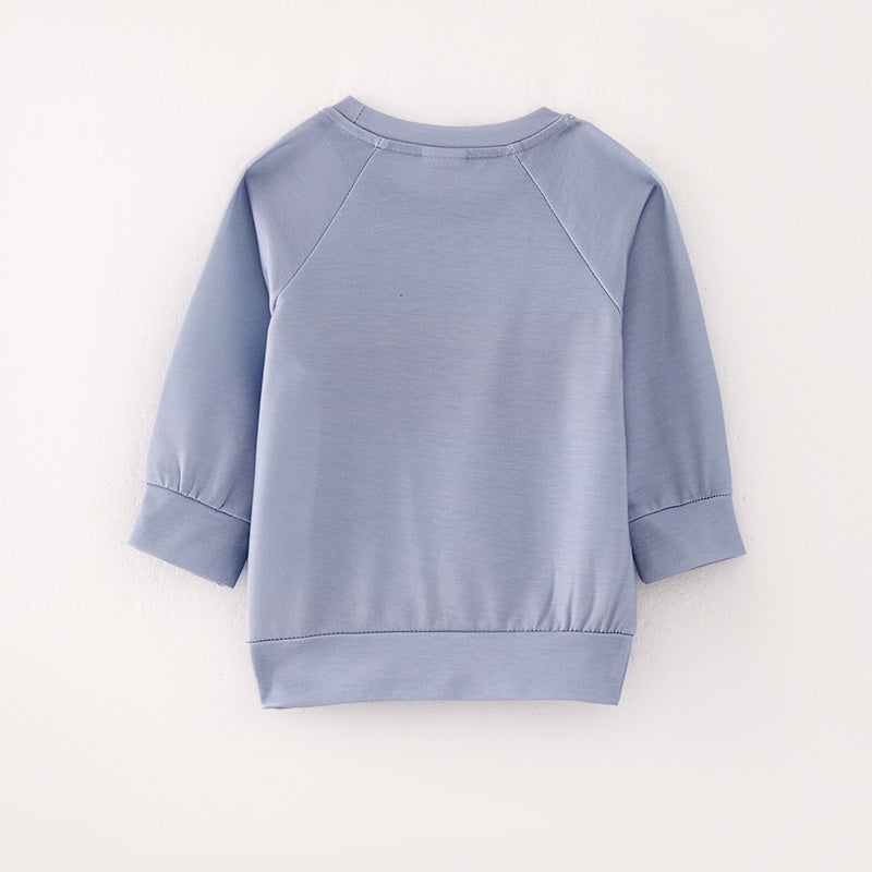 (In Stock L19-1-1)Boys Grey COWBOY Print Hoodie