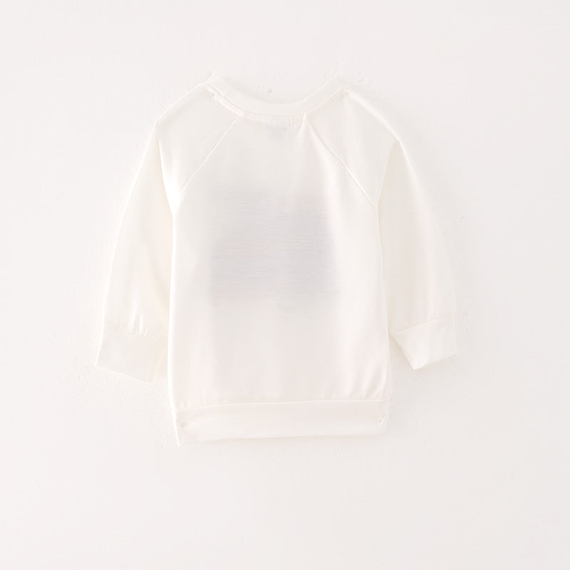 (In Stock L21-3-3)Boys White Farm Print Hoodie