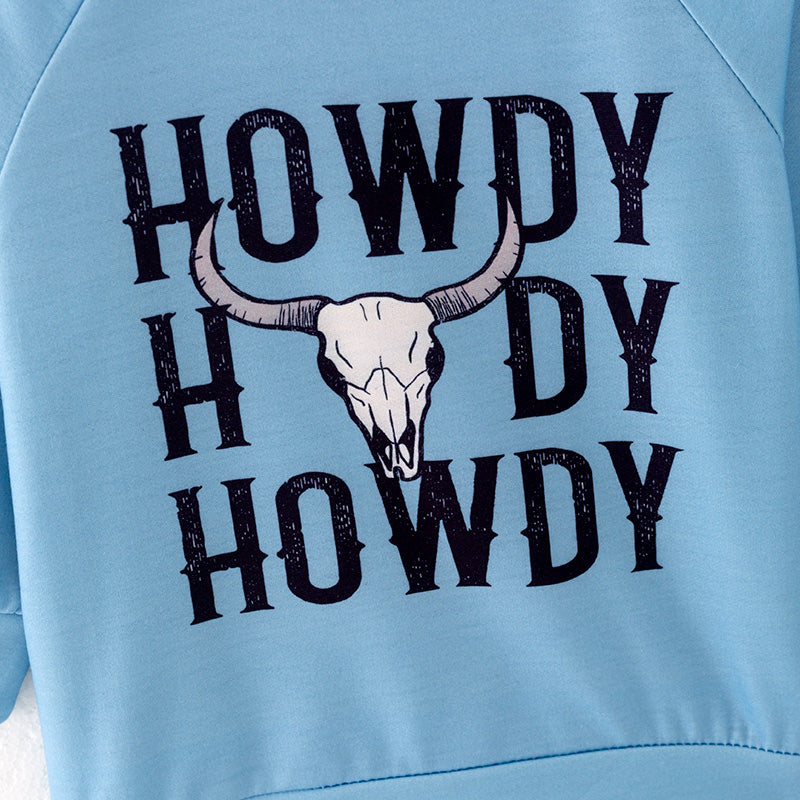 (In Stock L21-2-1)Boys Light Blue Halloween Print Hoodie