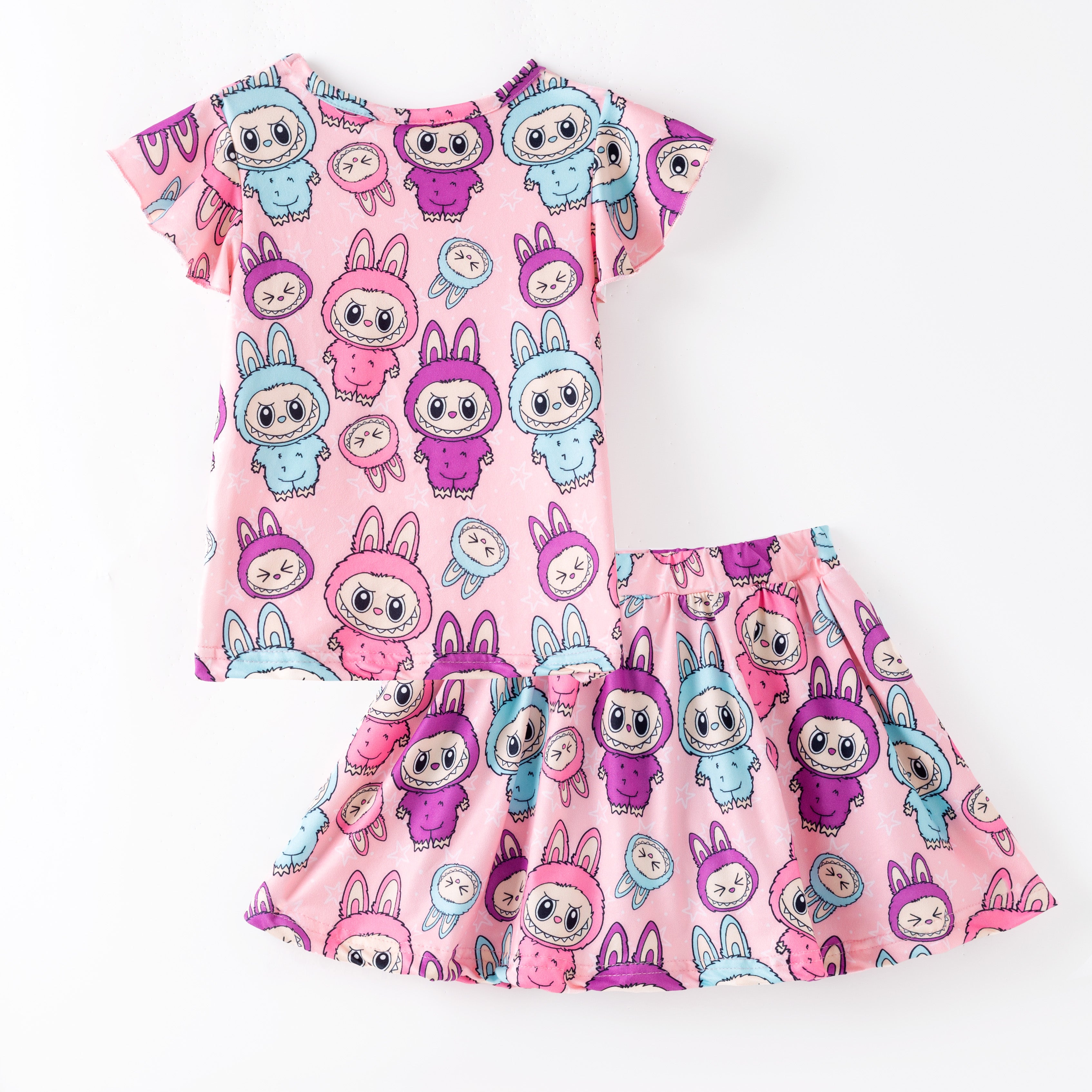 (Pre Order)Girls Summer Cartoon Print Dress&Set