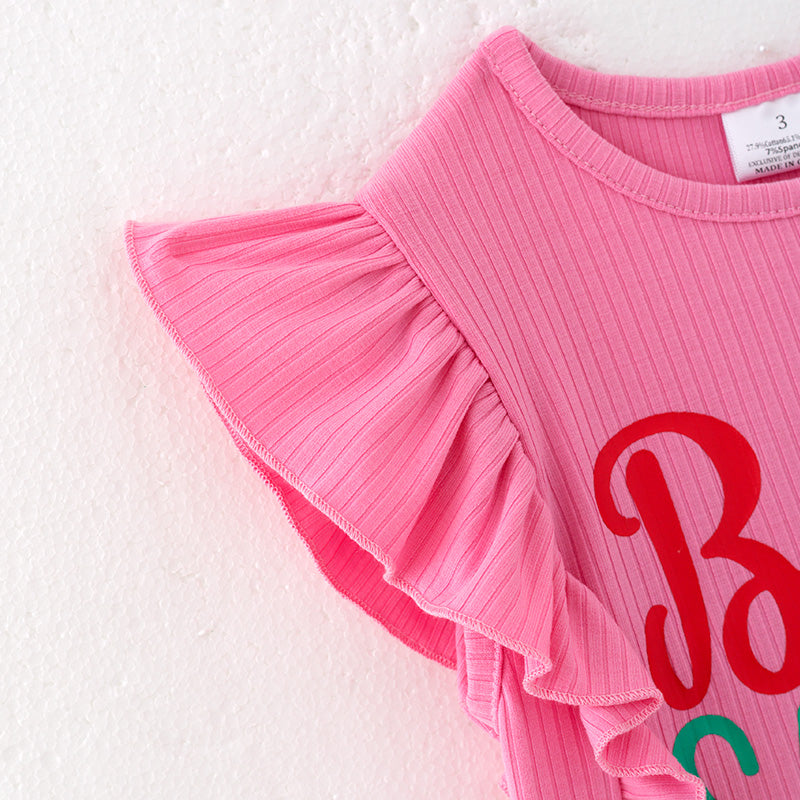 (In Stock)Girls Spring and Summer Berry Sassy Print Denim Set