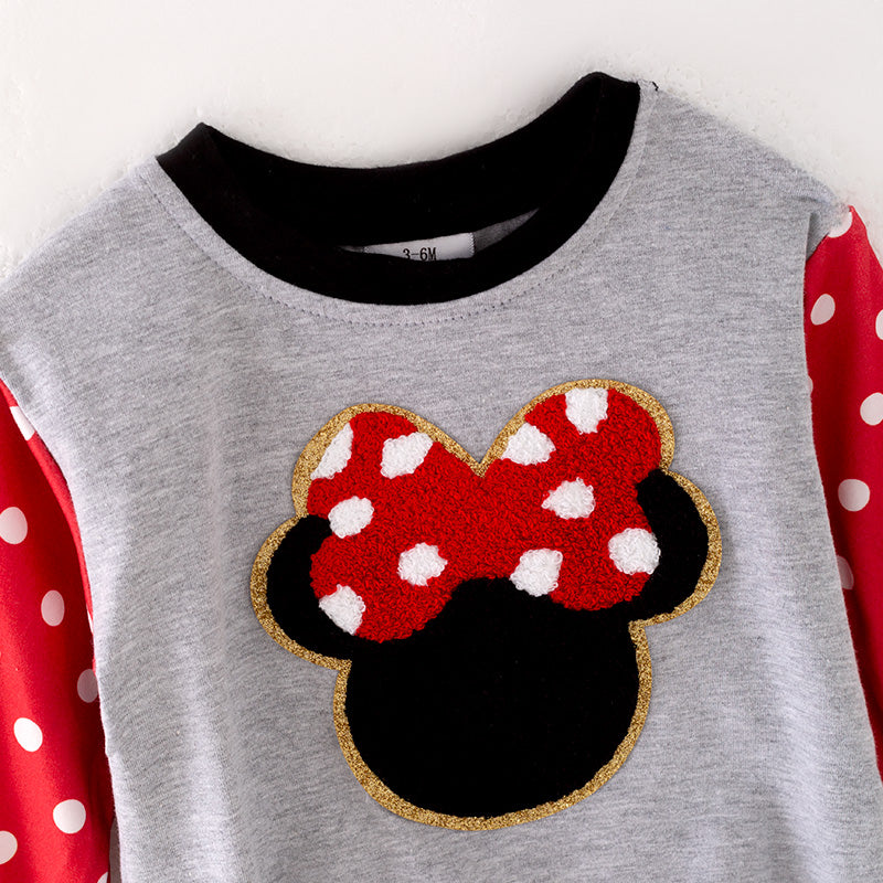 (In Stock L26-3-2)Baby Girls Cartoon Chenille Patches Romper