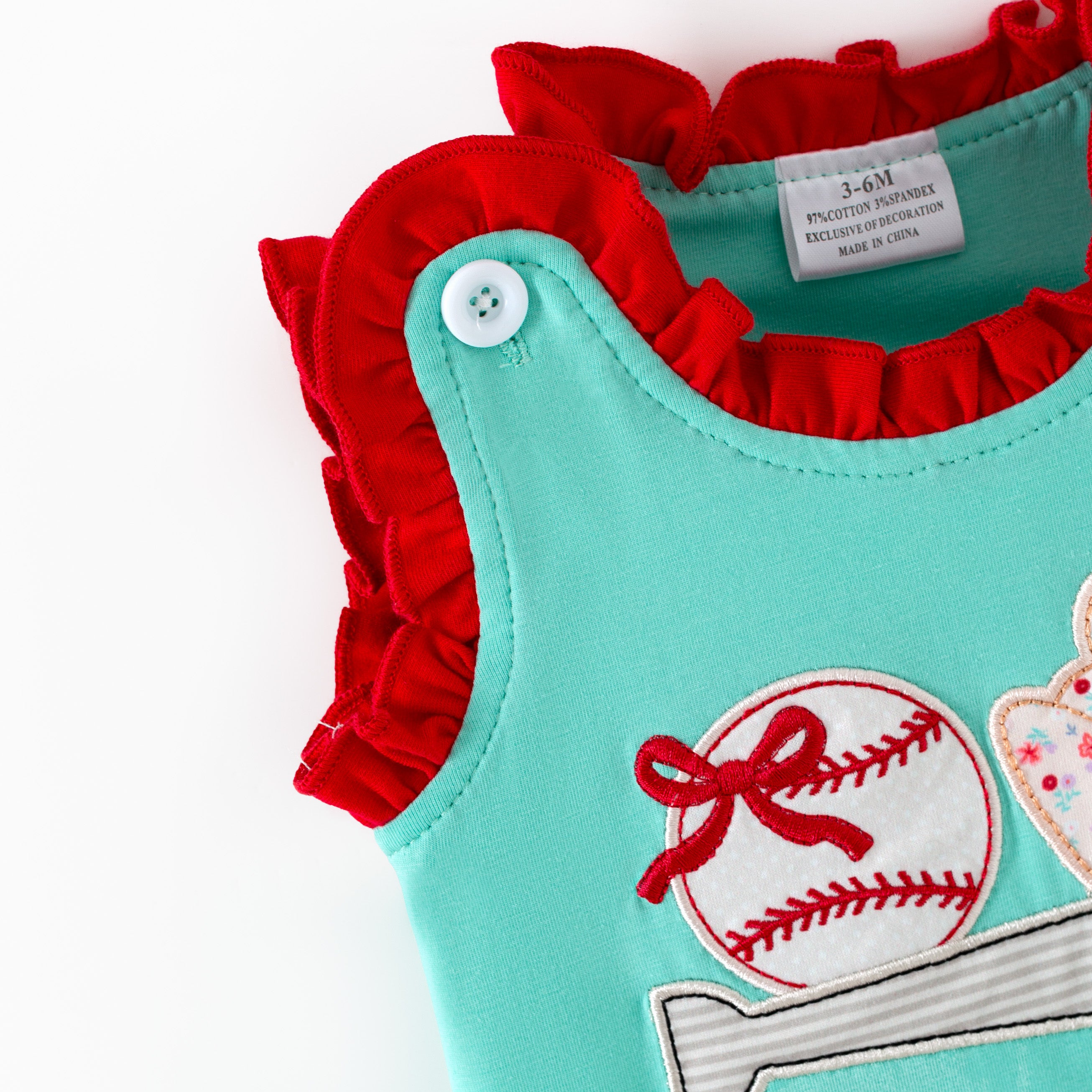 (In Stock)Siblings Spring&Summer Baseball Applique Shorts Set&Romper