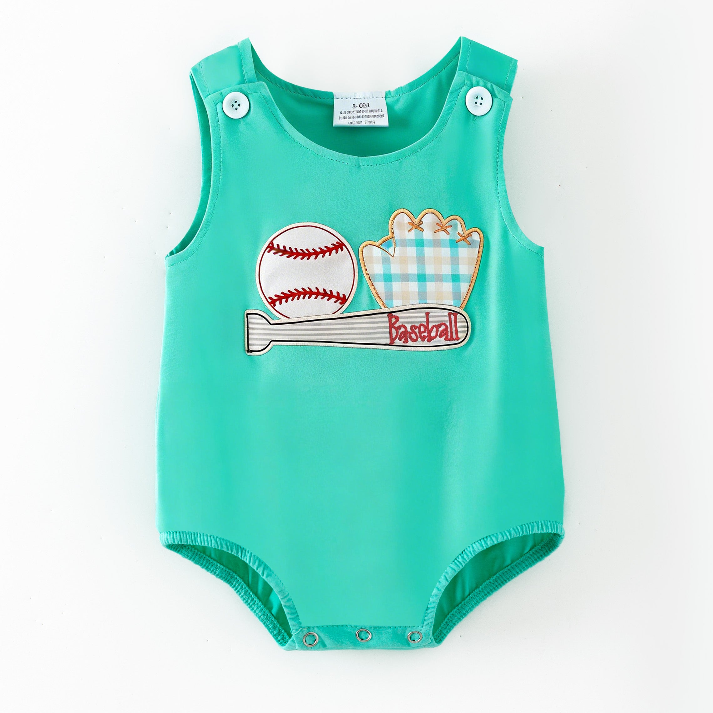 (In Stock)Siblings Spring&Summer Baseball Applique Shorts Set&Romper