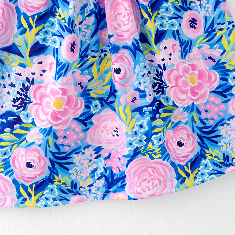 (In Stock)Girls Spring and Summer I ♥ MAMA Embroidery Smocked Dress