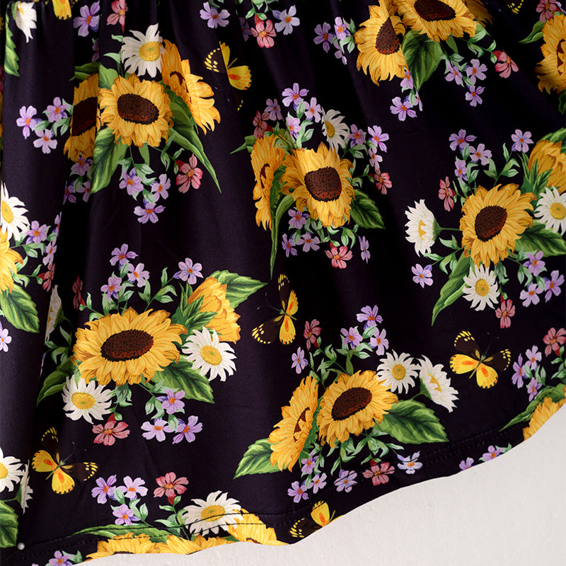 (In Stock L28-2-3)Girls Fall Floral Print Dress