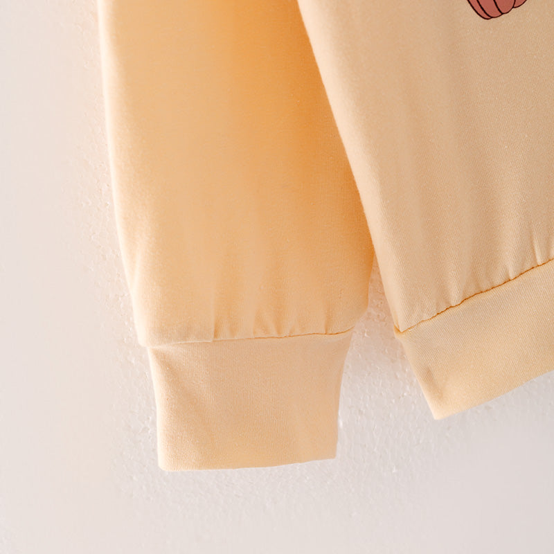 (In Stock L27-1-2)Mommy and Girls Buff Thanksgiving Print Top