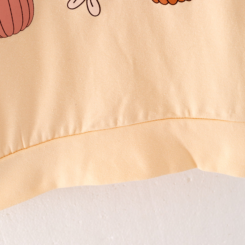 (In Stock L27-1-2)Mommy and Girls Buff Thanksgiving Print Top