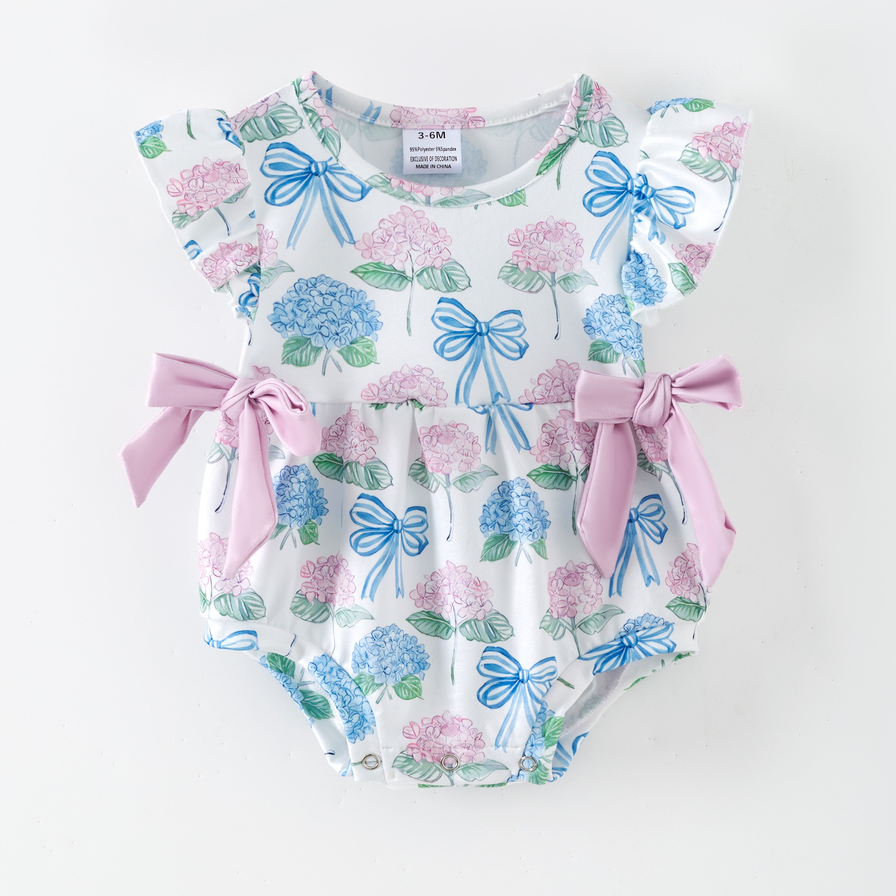 (Pre Order,Prepack Zone)Toddler Girls Bow Print Romper