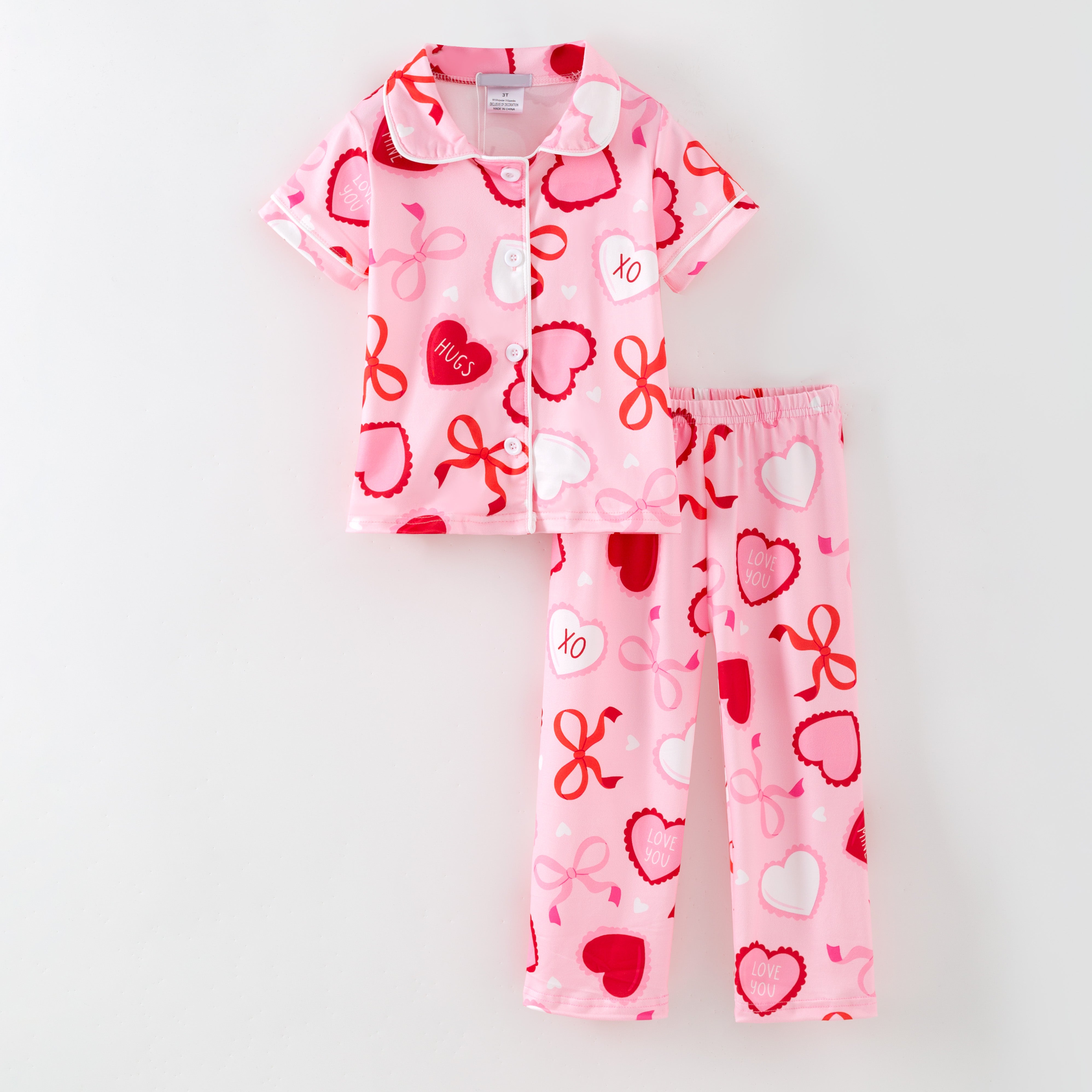 (Pre Order,Prepack Zone)Girls Valentine's Day Print Pajamas(Mix Size)