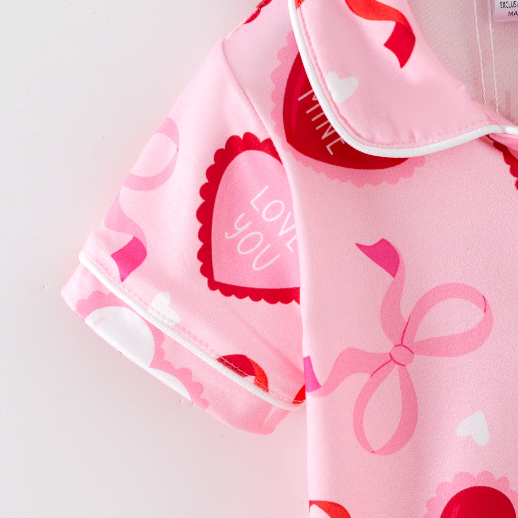(Pre Order,Prepack Zone)Girls Valentine's Day Print Pajamas(Mix Size)