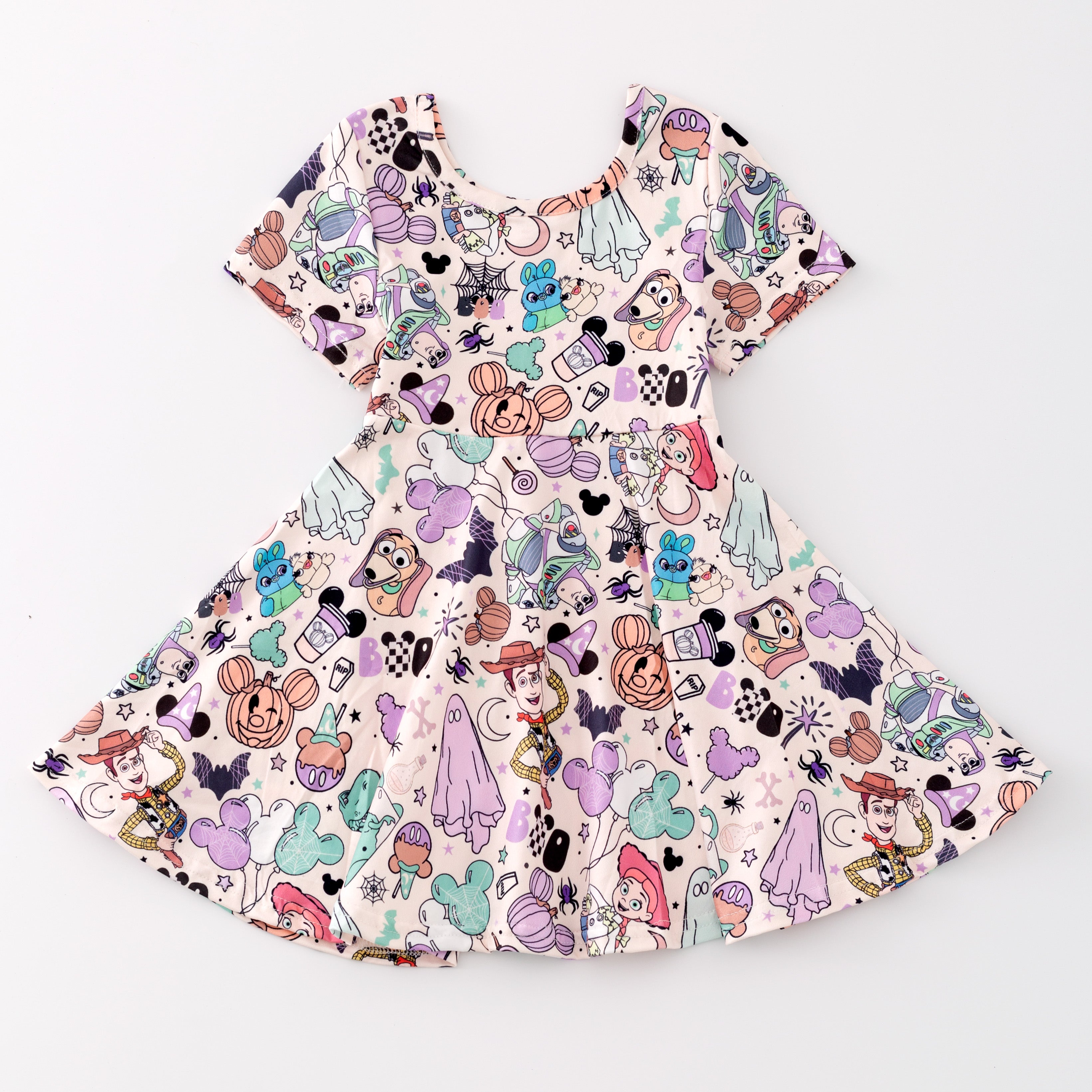 (Pre Order)Girls Cute Cartoon Print Twirl Dress