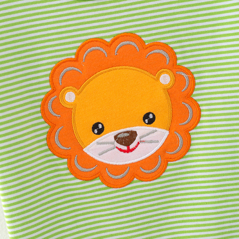(In Stock)Boys Spring and Summer Lion Applique Cotton Top