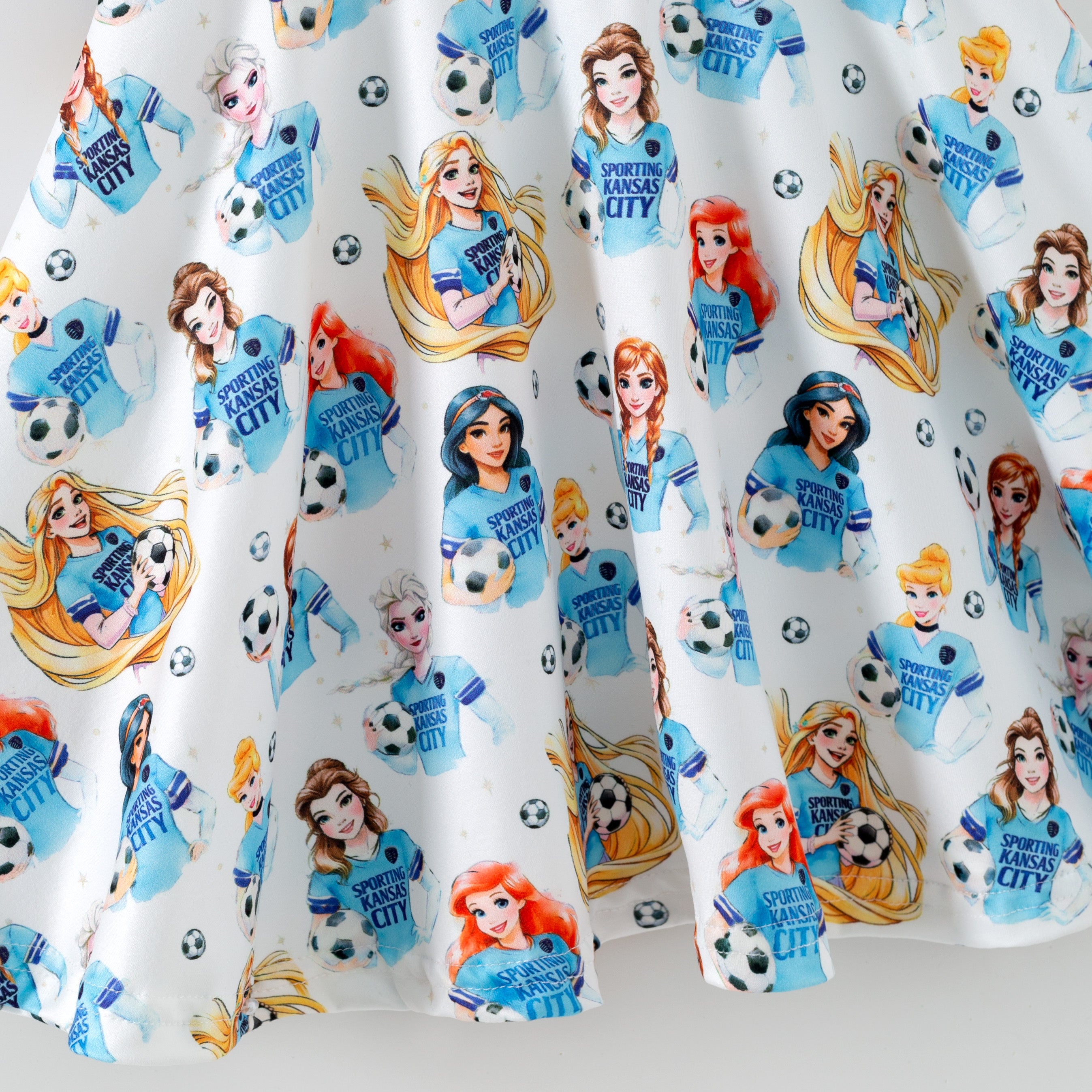(Pre Order,Prepack Zone)Girls Football Princess Print Dress(Mix Size)