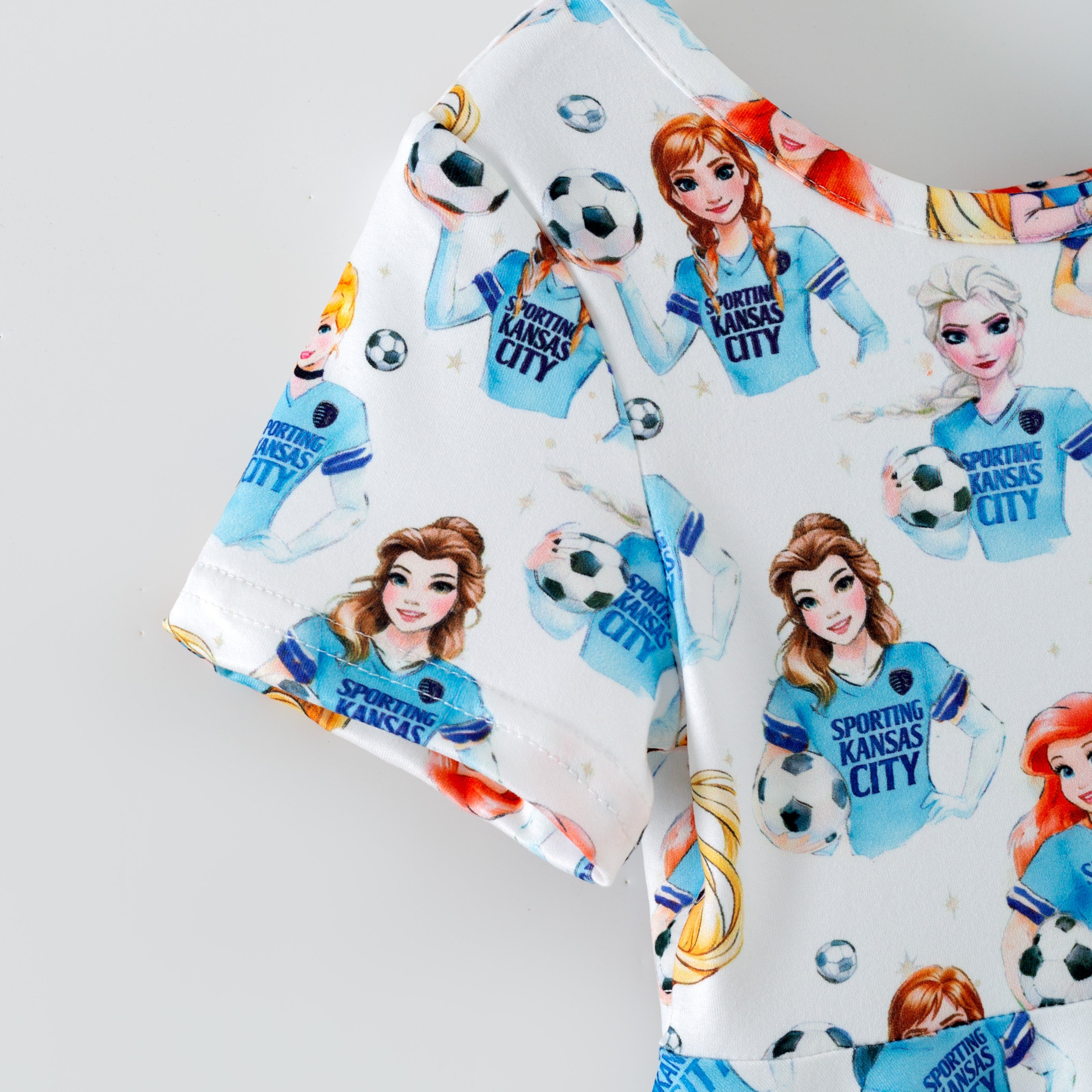 (Pre Order,Prepack Zone)Girls Football Princess Print Dress(Mix Size)