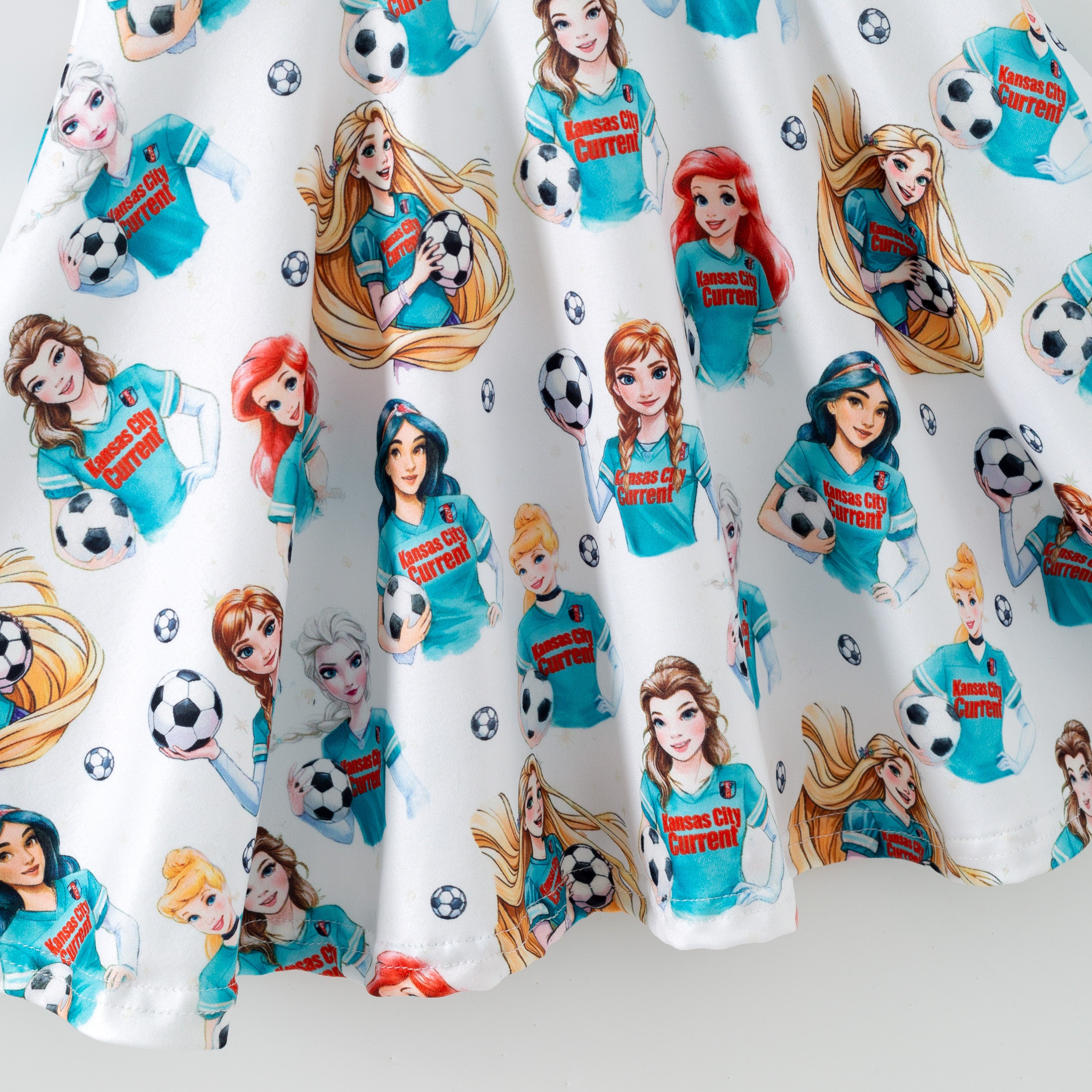 (Pre Order,Prepack Zone)Girls Football Princess Print Dress(Mix Size)