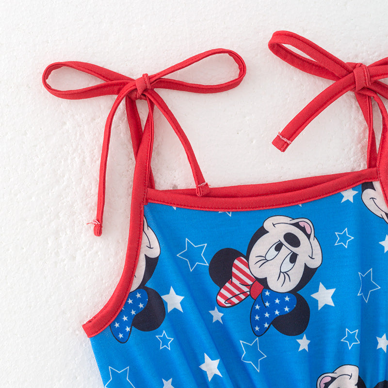 (In Stock)Girls Spring and Summer Cartoon Print Jumpsuit