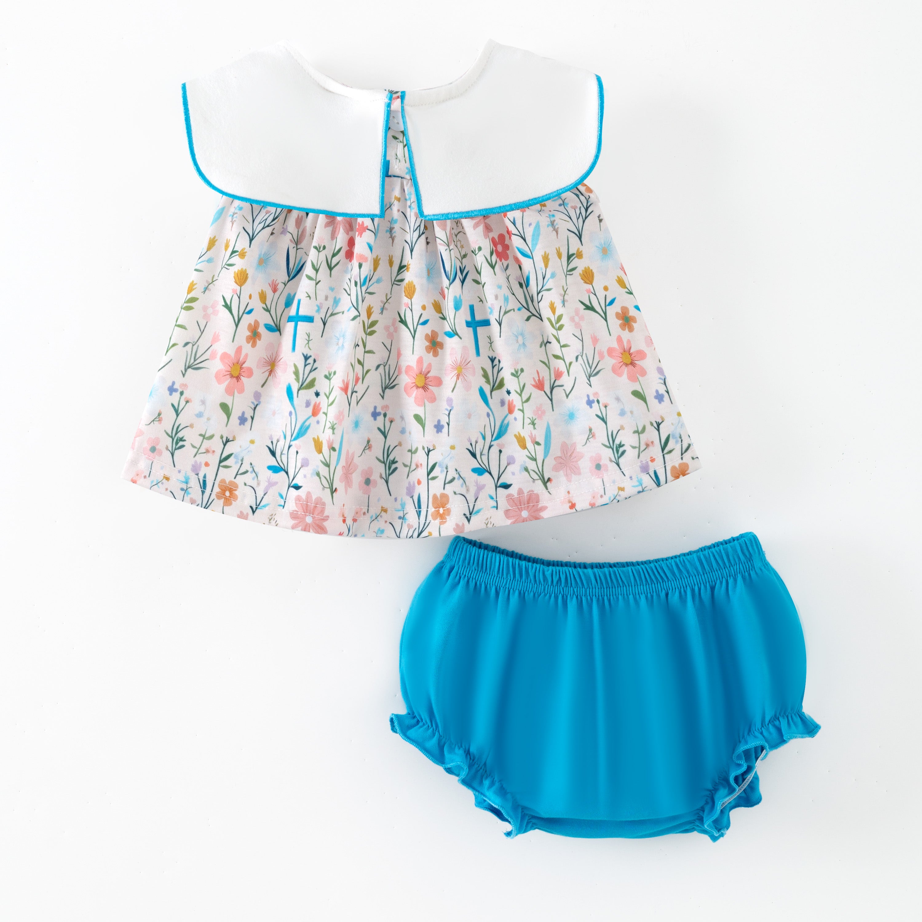 (In Stock)Siblings Easter Embroidery Cotton Shorts Set&Romper