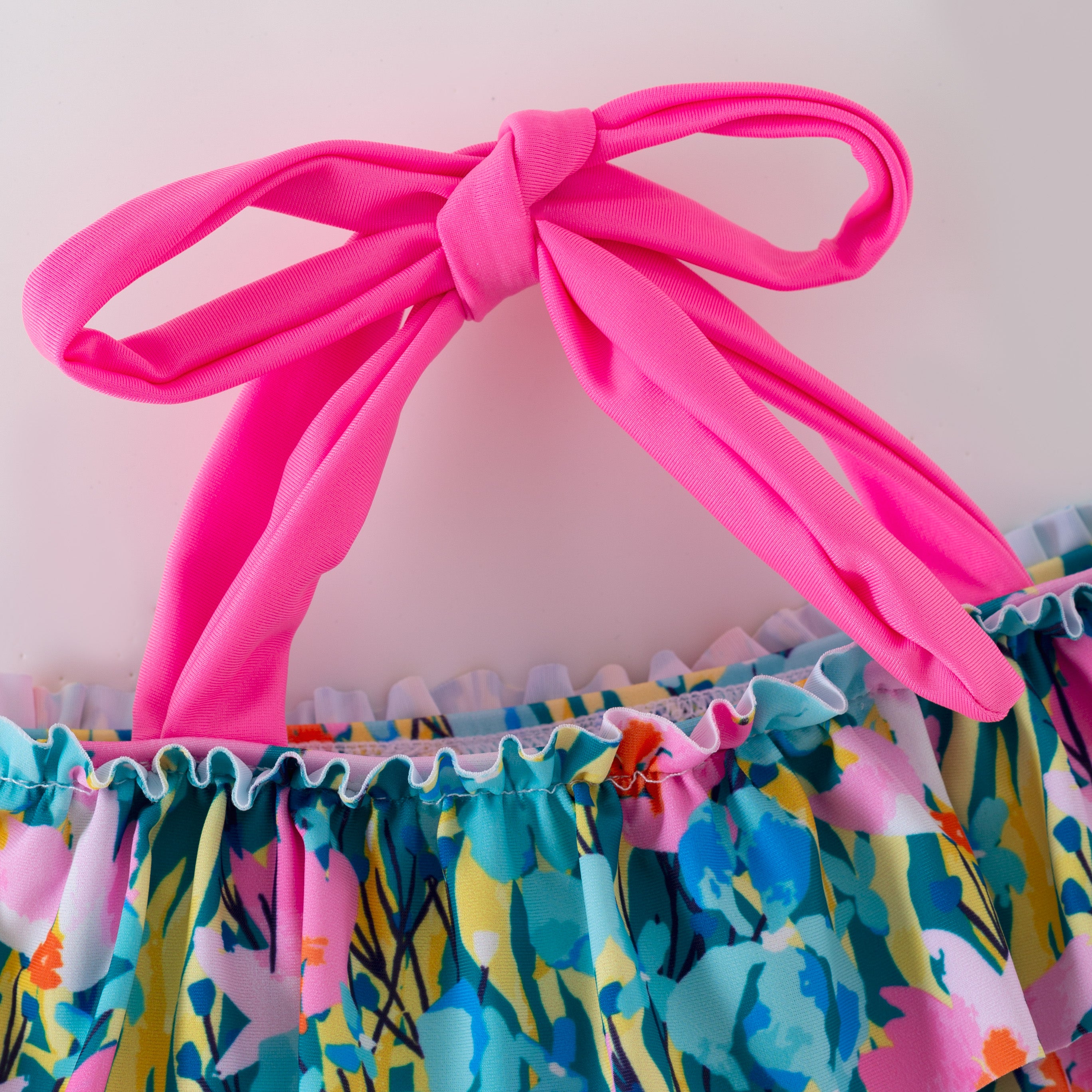 (In Stock)Girls Summer Floral Print Swimsuit