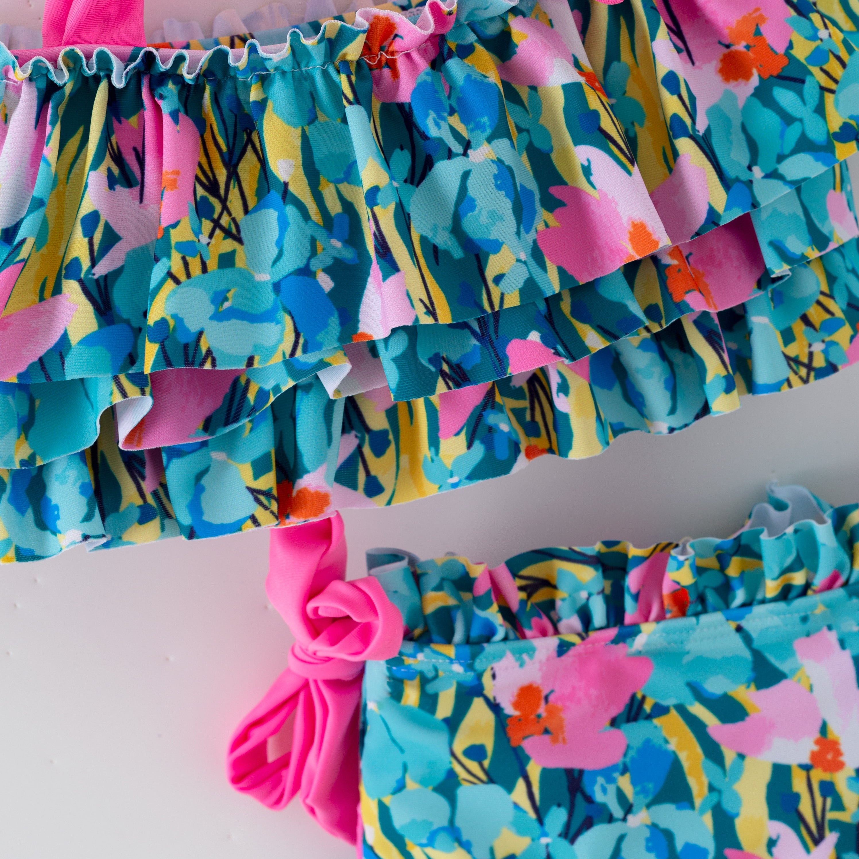 (In Stock)Girls Summer Floral Print Swimsuit