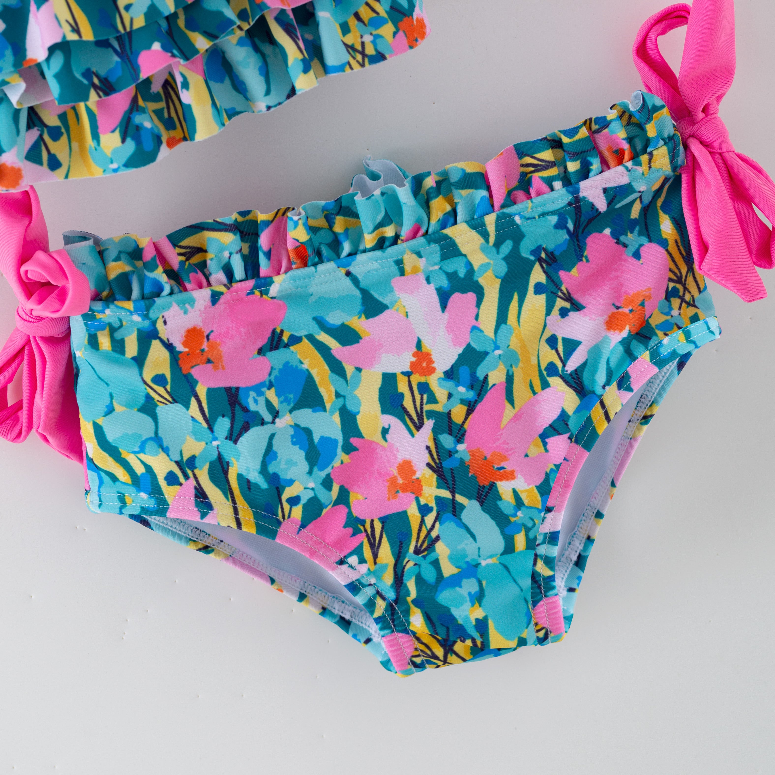 (In Stock)Girls Summer Floral Print Swimsuit
