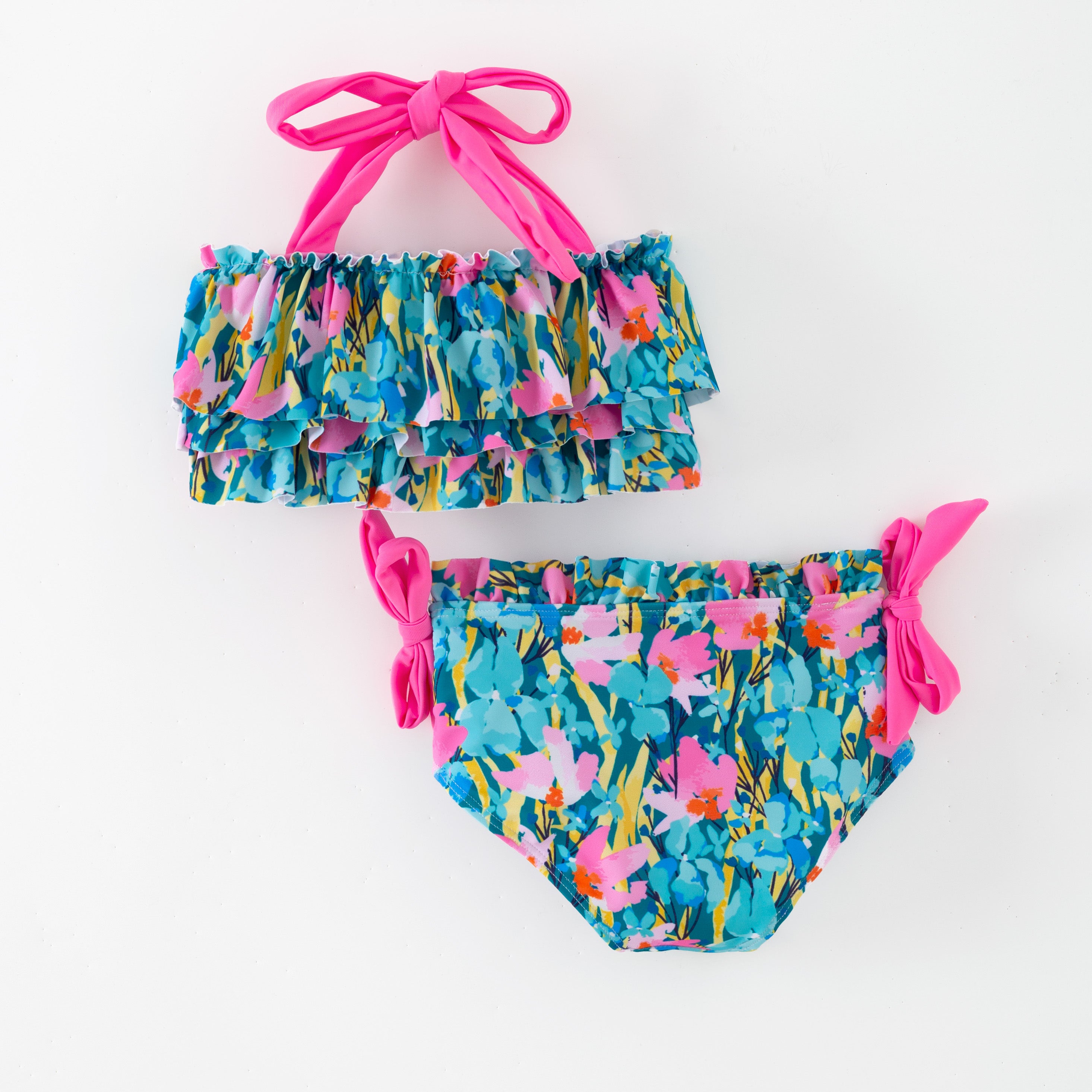 (In Stock)Girls Summer Floral Print Swimsuit