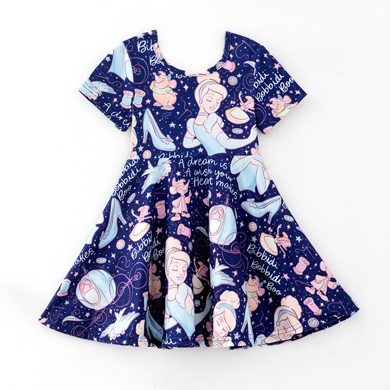 (In Stock)Girls Spring and Summer Princess Print Dress