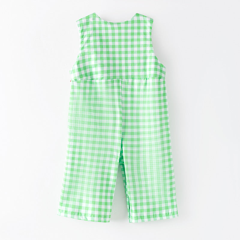(In Stock)Toddler Boys Christmas Cartoon Embroidery Smocked Romper