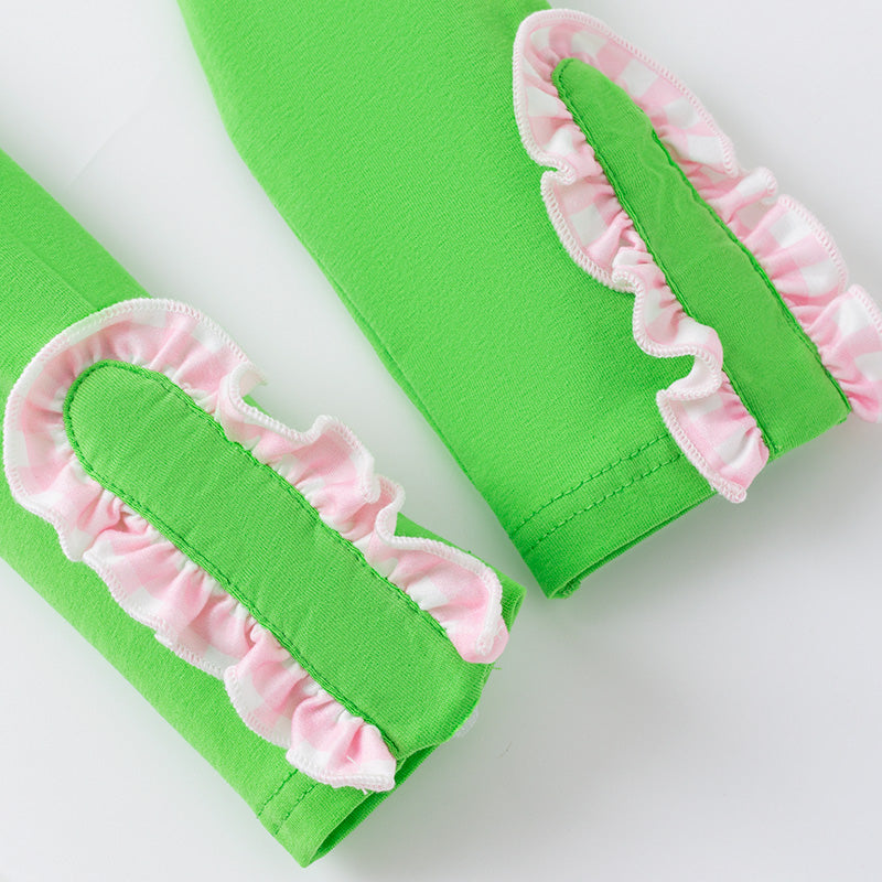 (In Stock)Girls Christmas Cartoon Embroidery Smocked Outfit Set