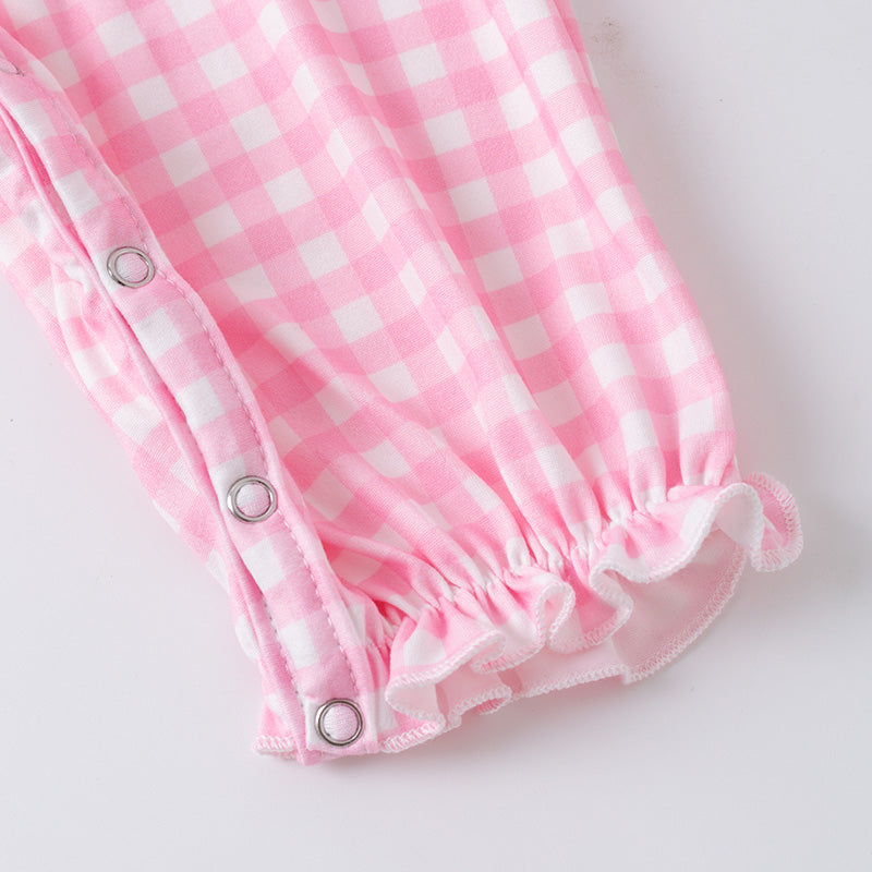 (In Stock)Toddler Girls Christmas Cartoon Embroidery Smocked Romper