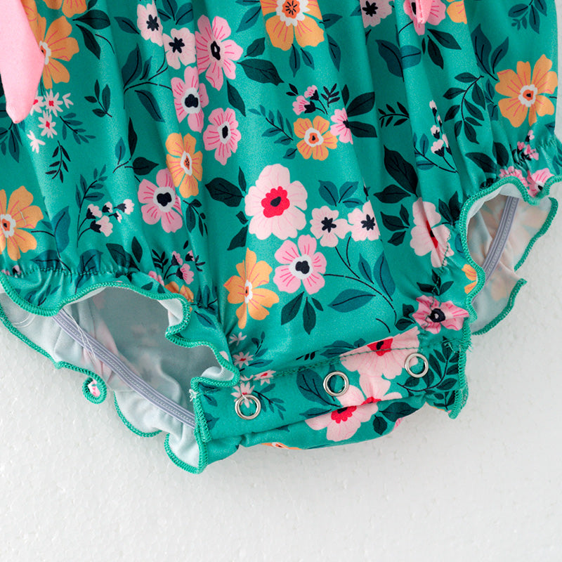 (In Stock)Toddler Girls Easter Bunny Print Romper