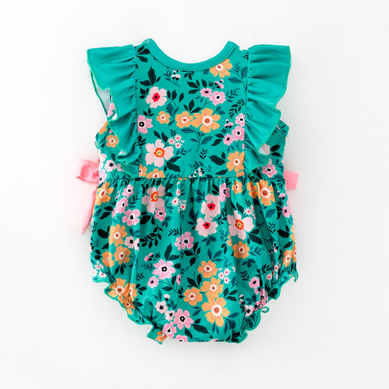 (In Stock)Toddler Girls Easter Bunny Print Romper